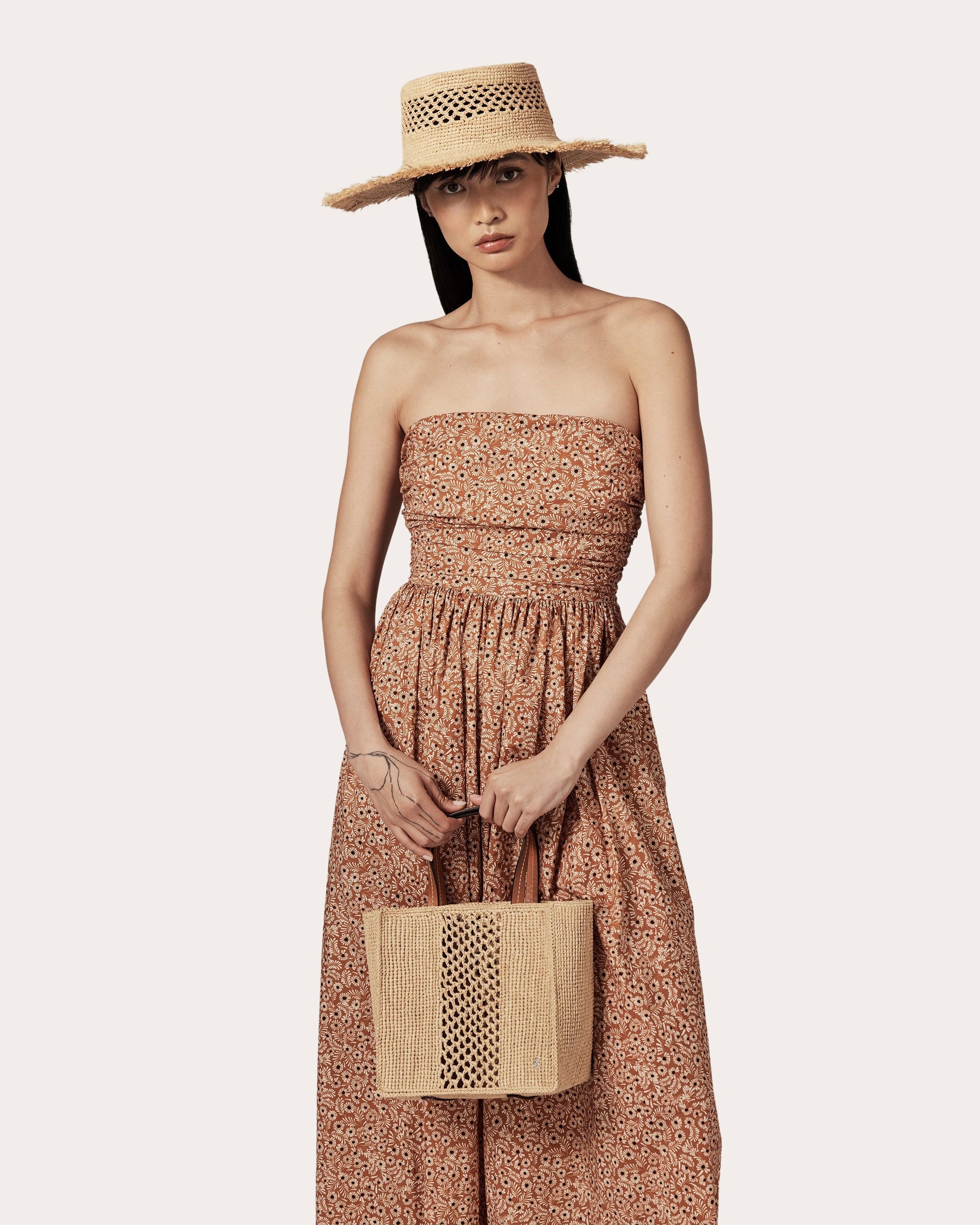 Arleth Crocheted Raffia Mini Tote