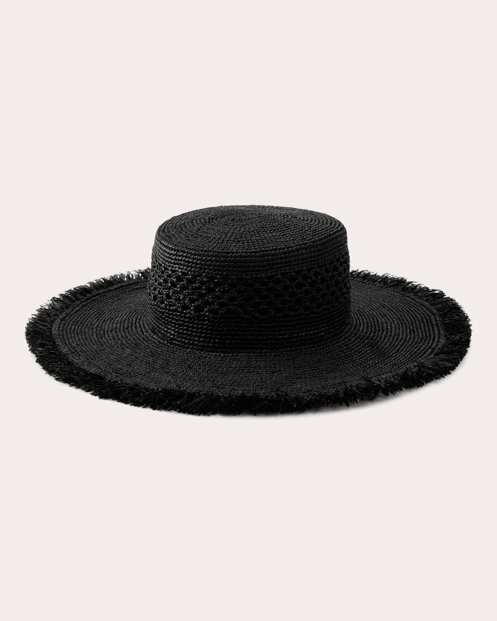 Ivy Crocheted Raffia Boater Hat