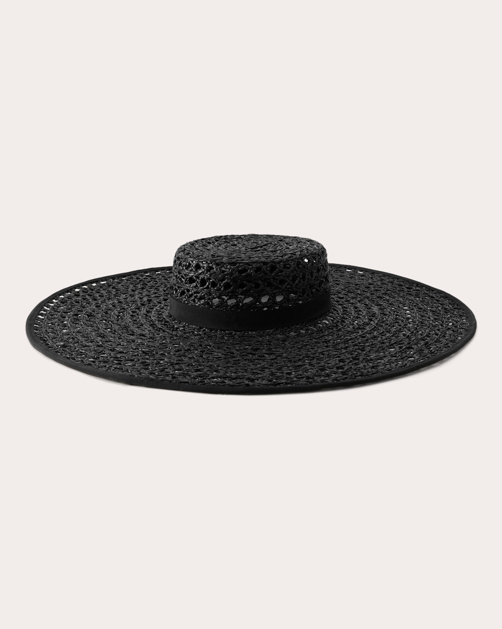 Kavya Raffia Lace Crocheted Boater Hat