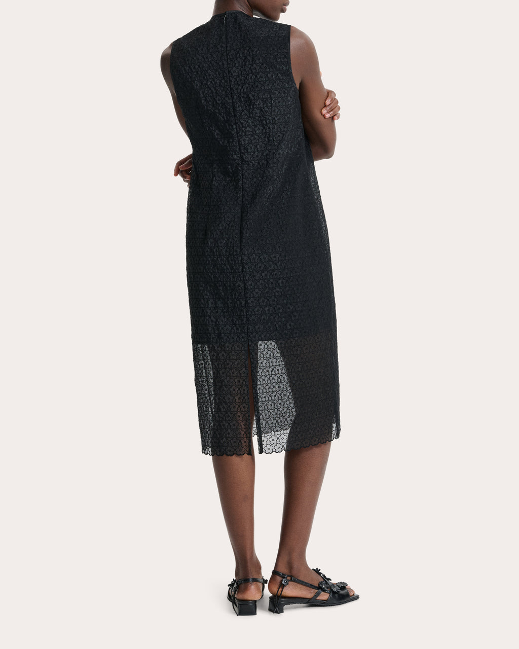 Devin Embroidered Floral Sleeveless Midi Dress