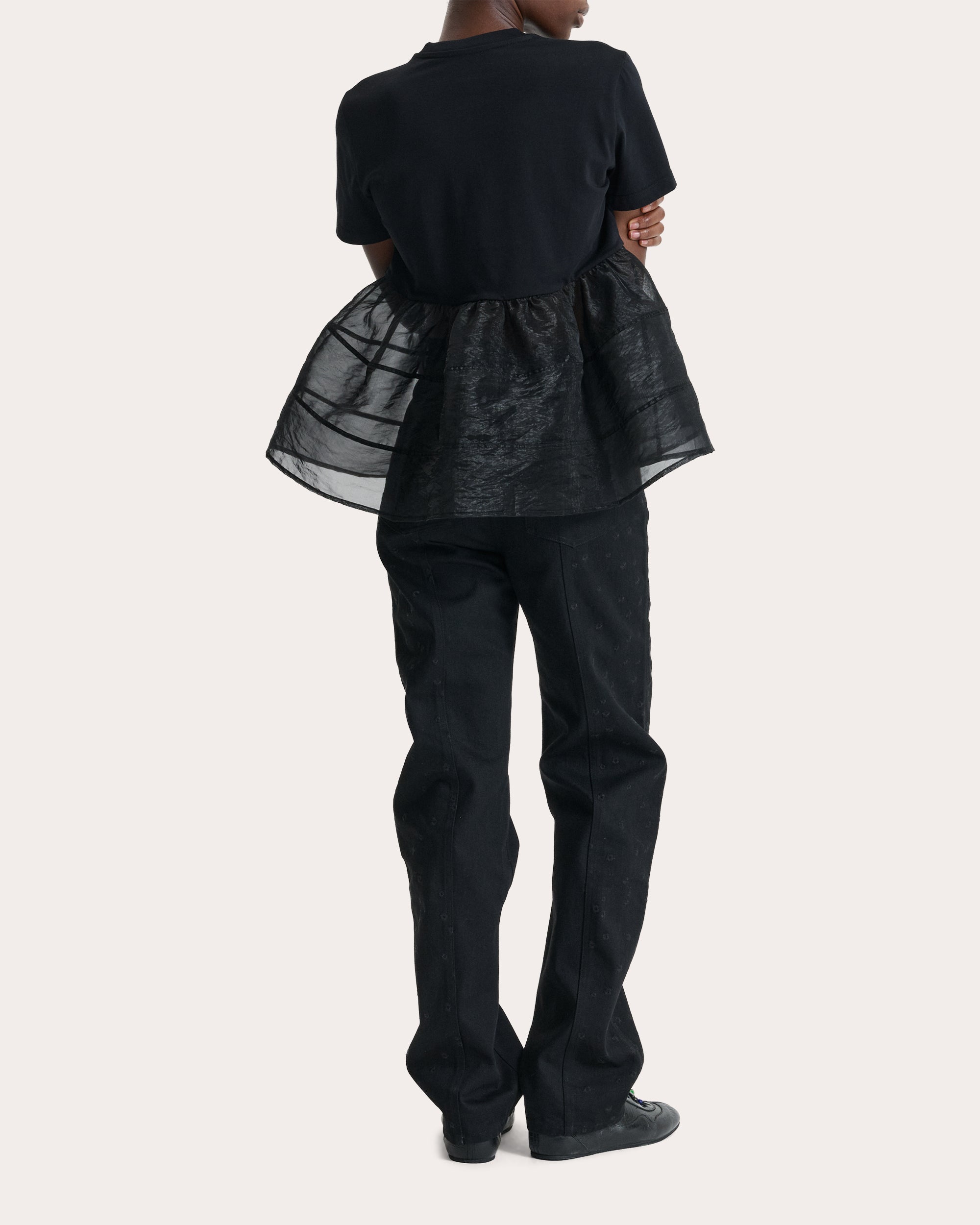 David Jersey Liquid Myrtia Peplum T-Shirt