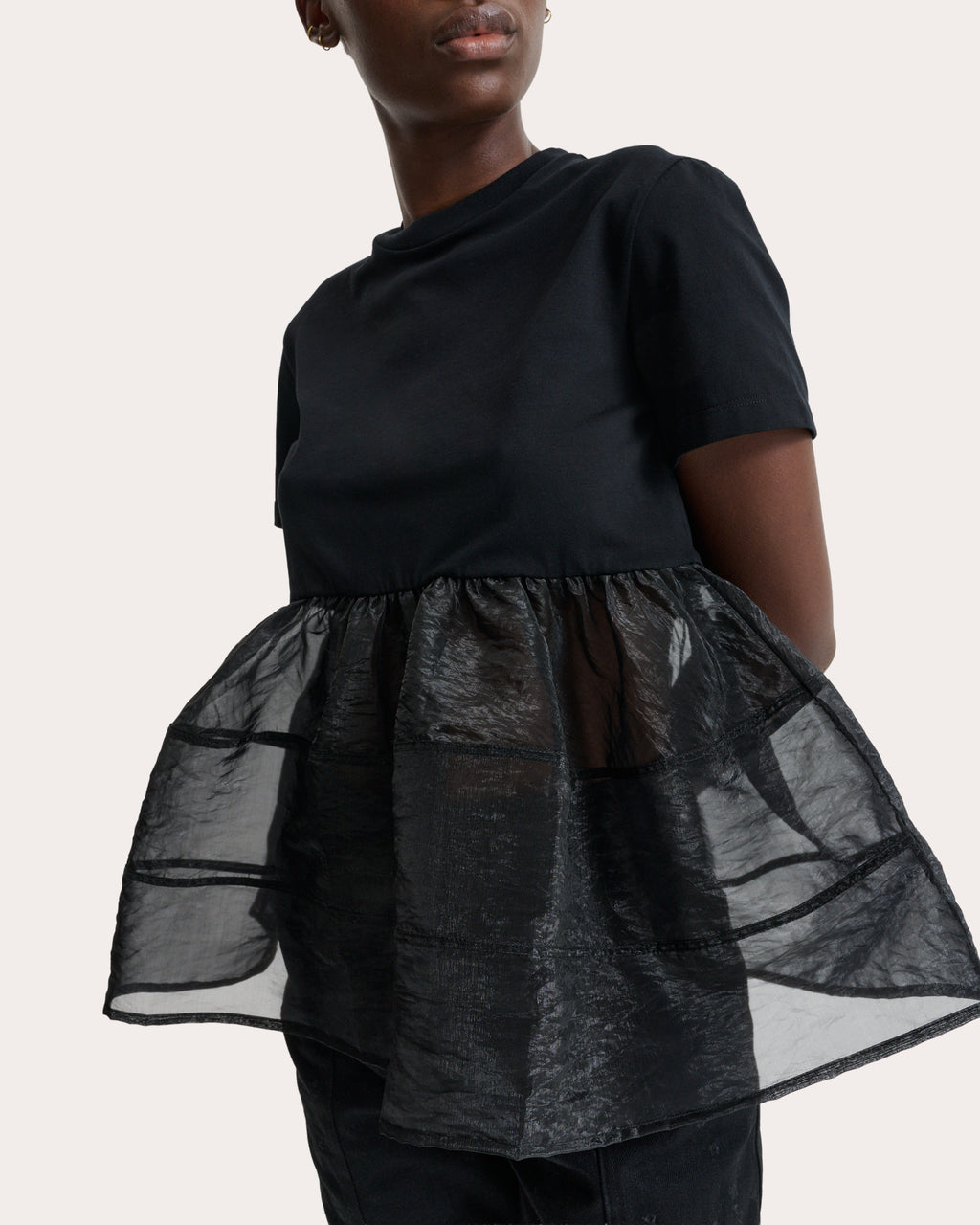 David Jersey Liquid Myrtia Peplum T-Shirt