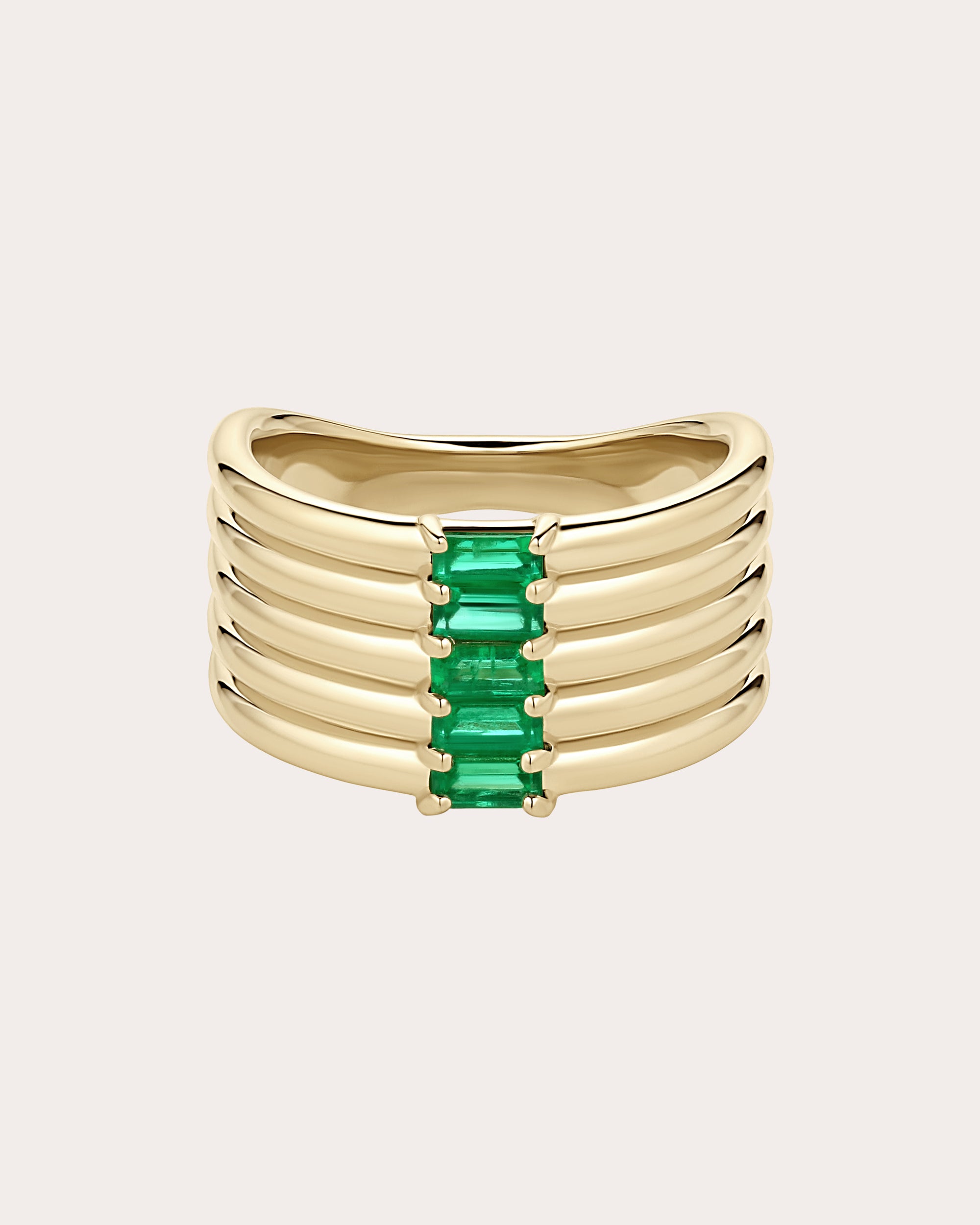 Emerald & 14k Gold Revival Stacked Band Ring