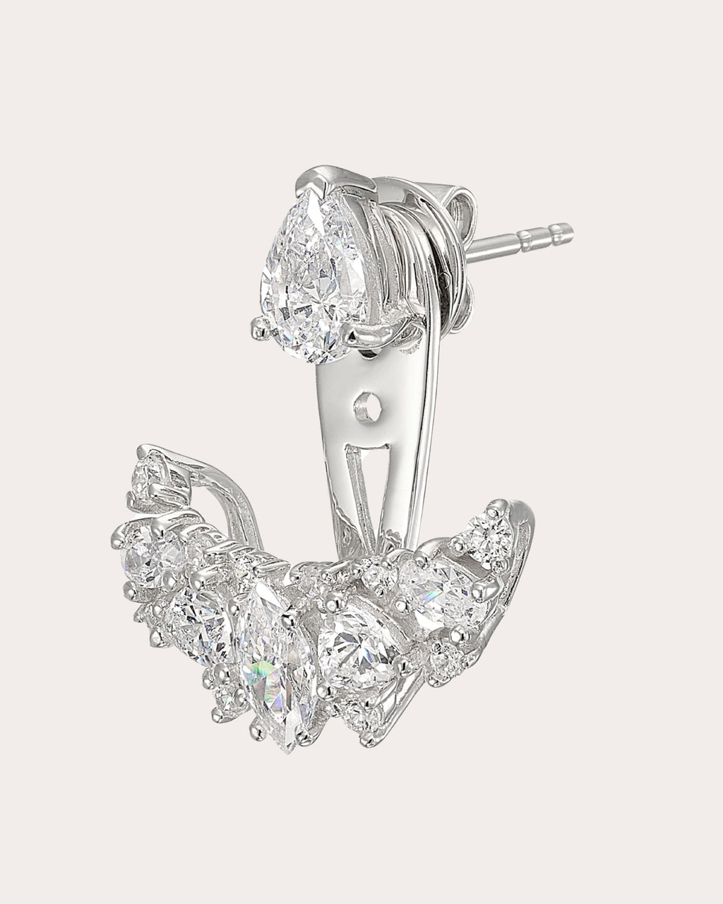 Diamond & 18k White Gold Snowflower Ear Jackets