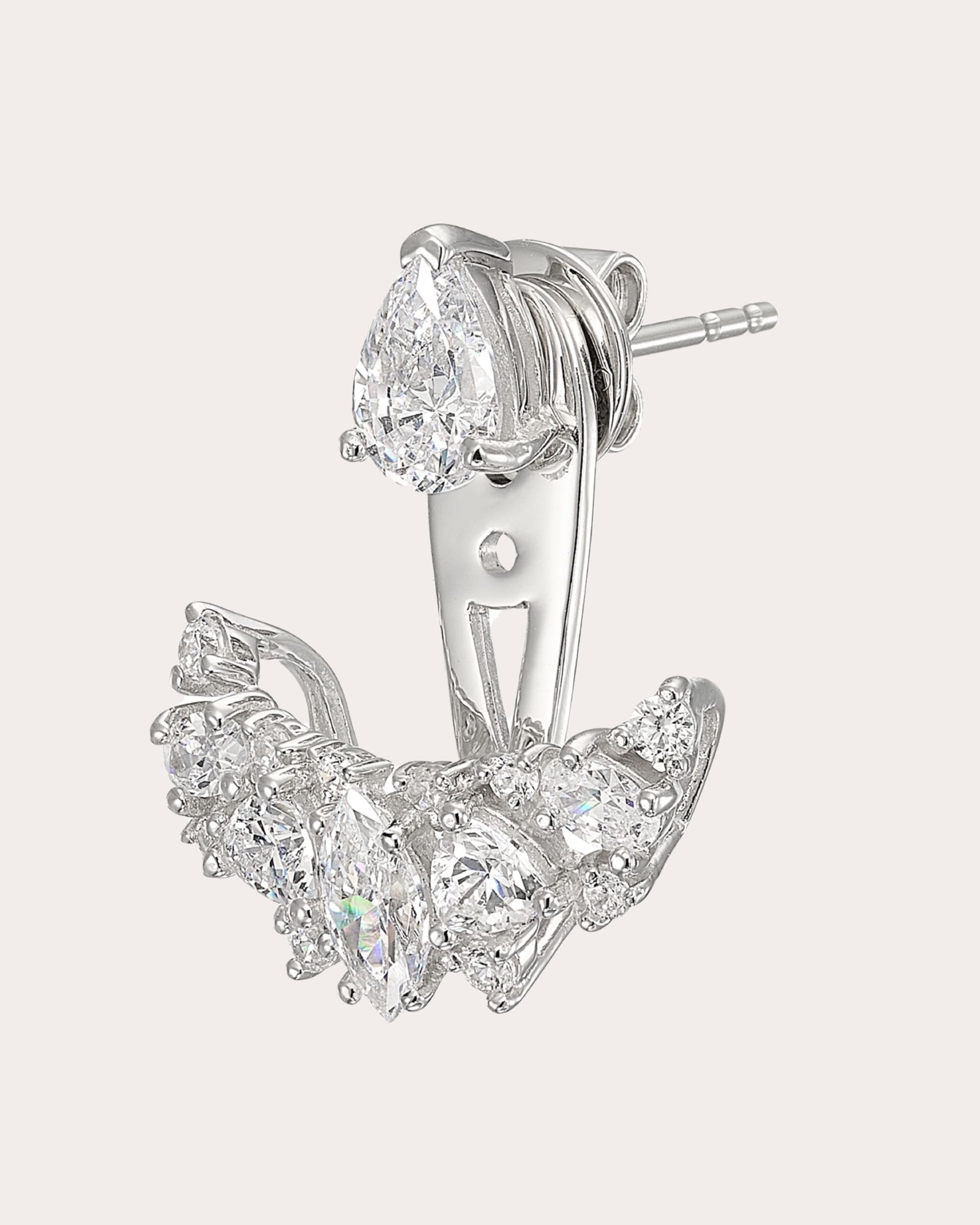 Diamond & 18k White Gold Snowflower Ear Jackets