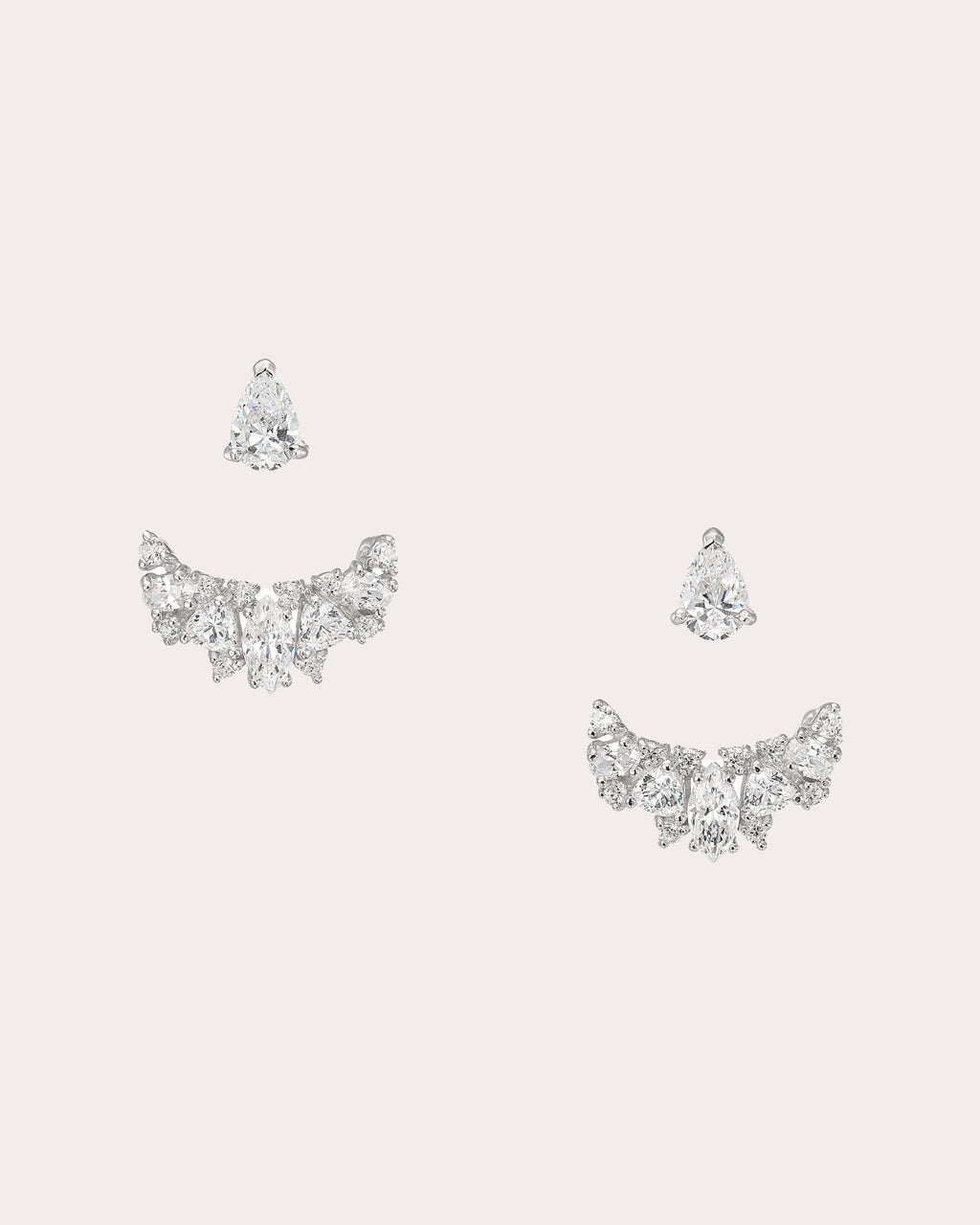Diamond & 18k White Gold Snowflower Ear Jackets