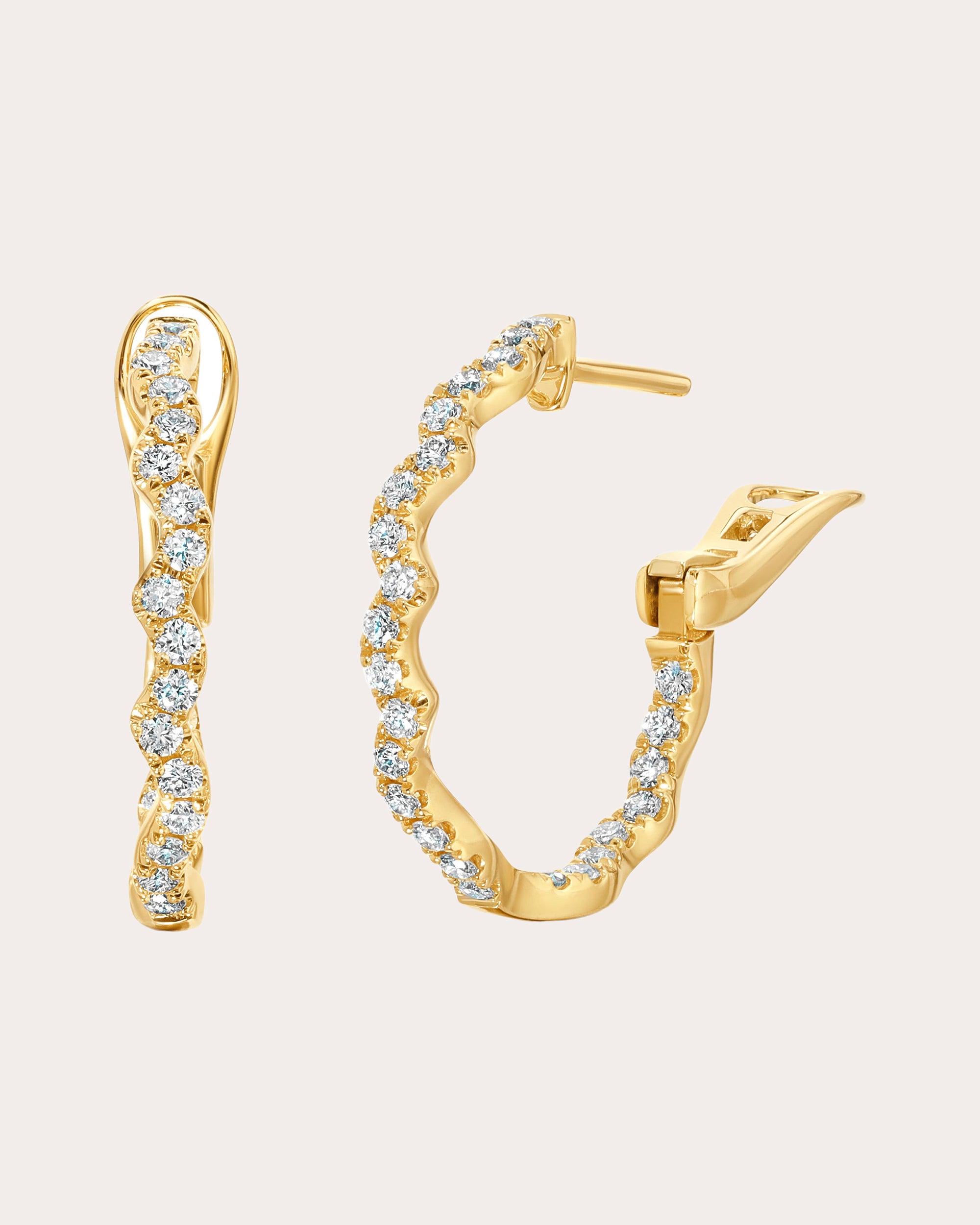 Diamond & 18k Gold Rio Hoop Earrings
