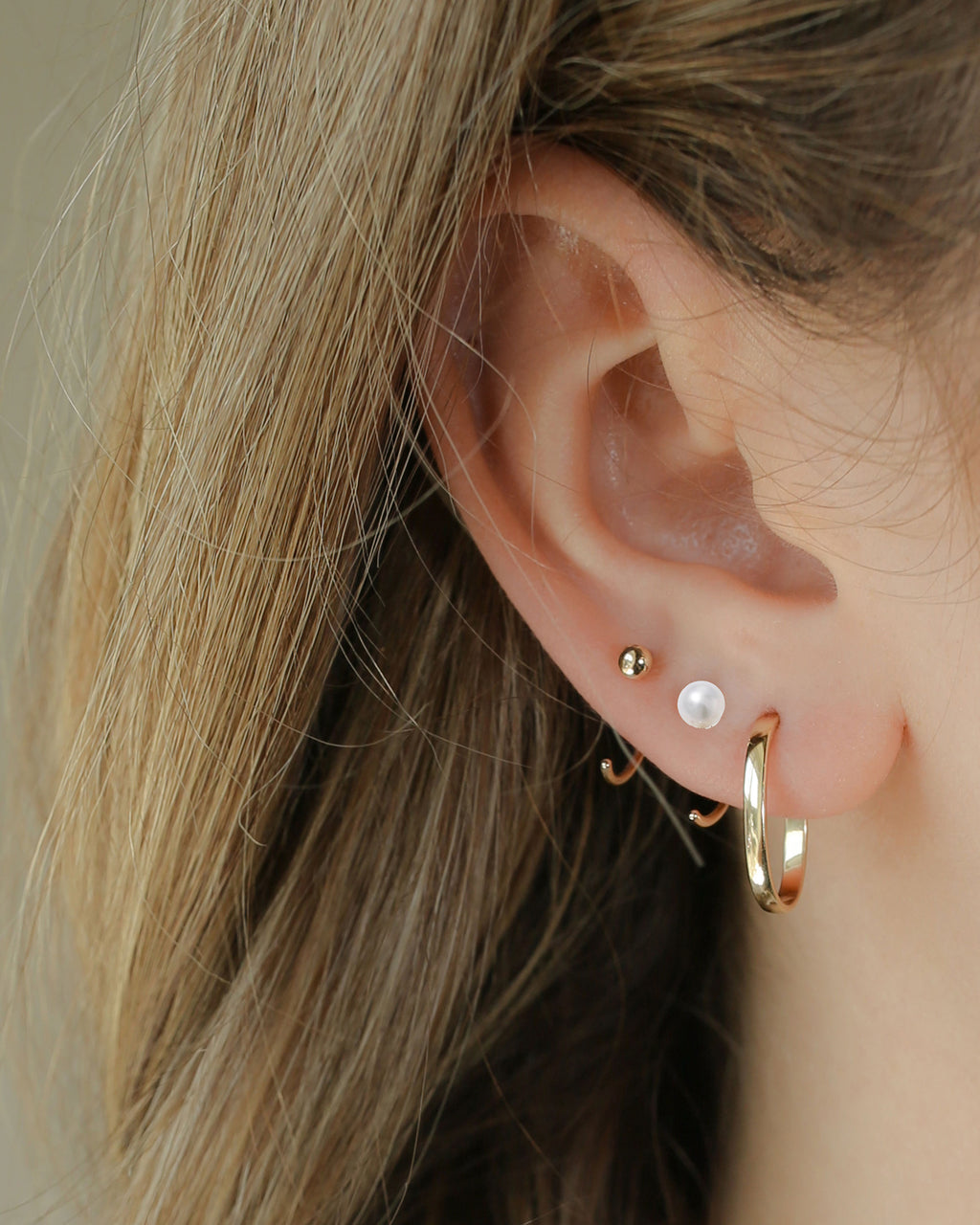 Petite Pearl Threader Huggie Earrings