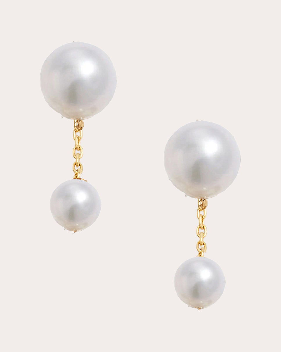 Freshwater Pearl Short Duo Drop Earrings