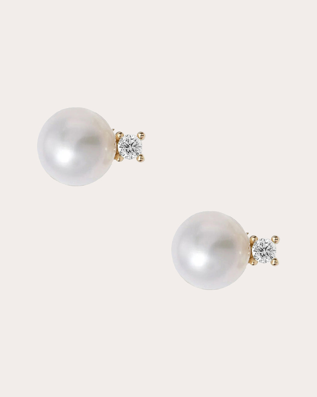 Diamond & Freshwater Pearl Stud Earrings
