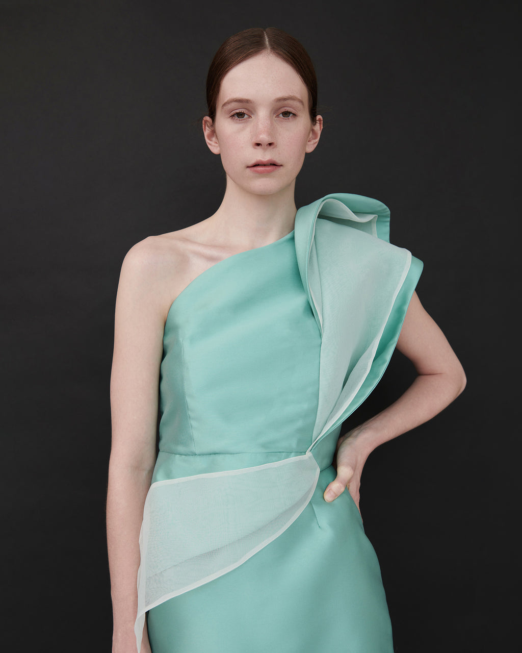 Gigi Satin Asymmetric Twist Top