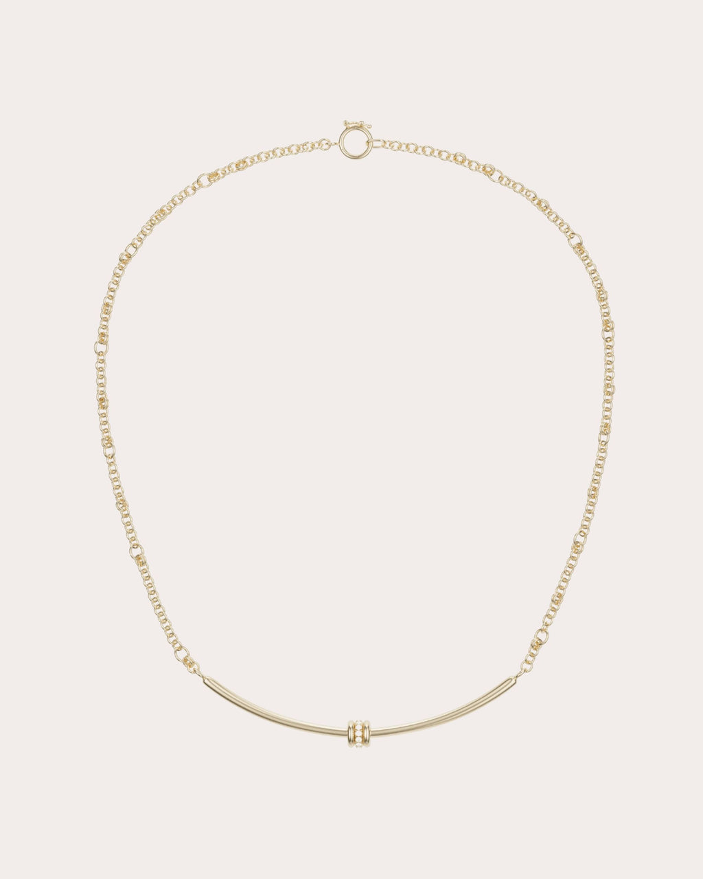 Diamond & 18k Gold Gravity Pavé Arc Necklace