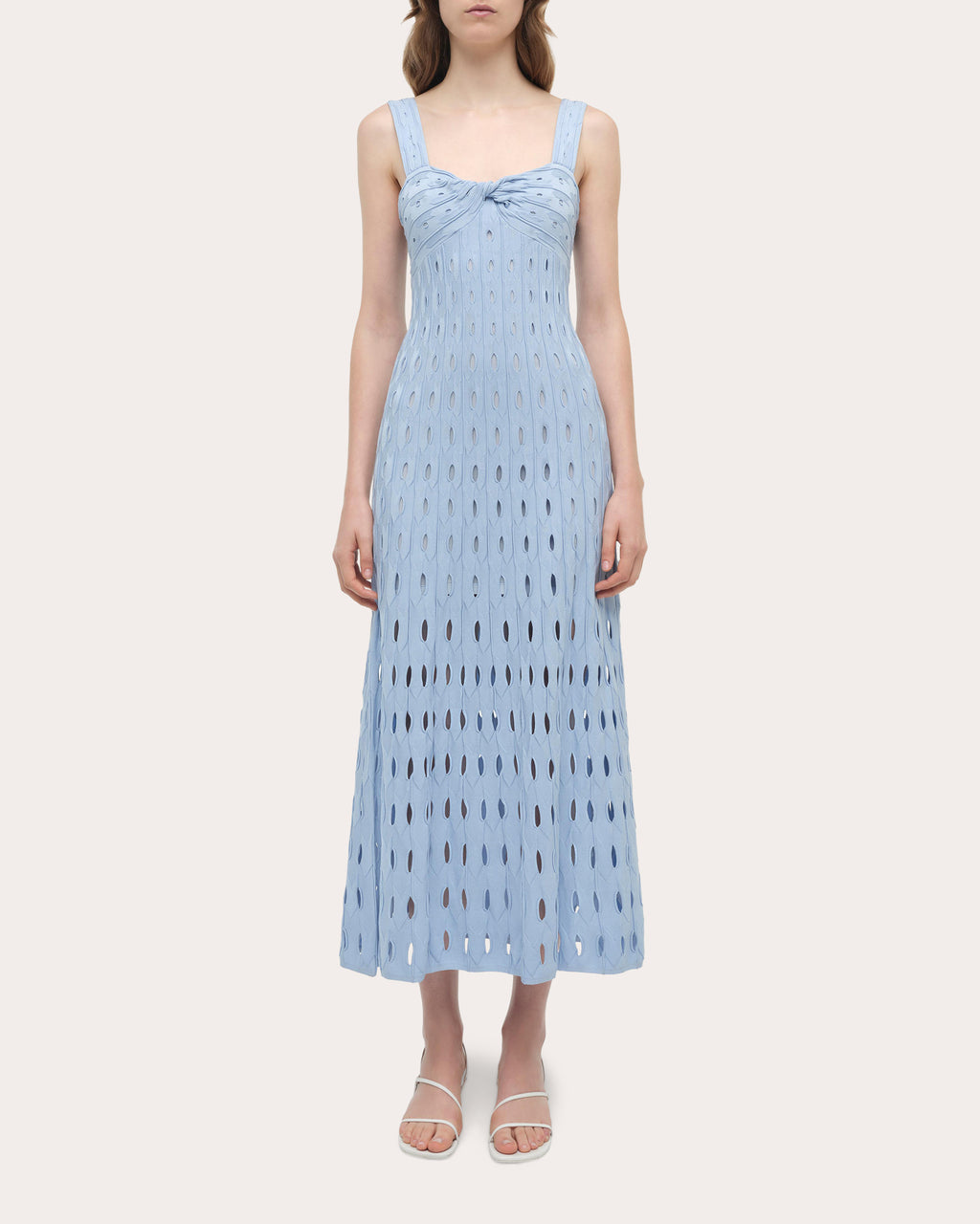 Christina Eyelet Knit Midi Dress