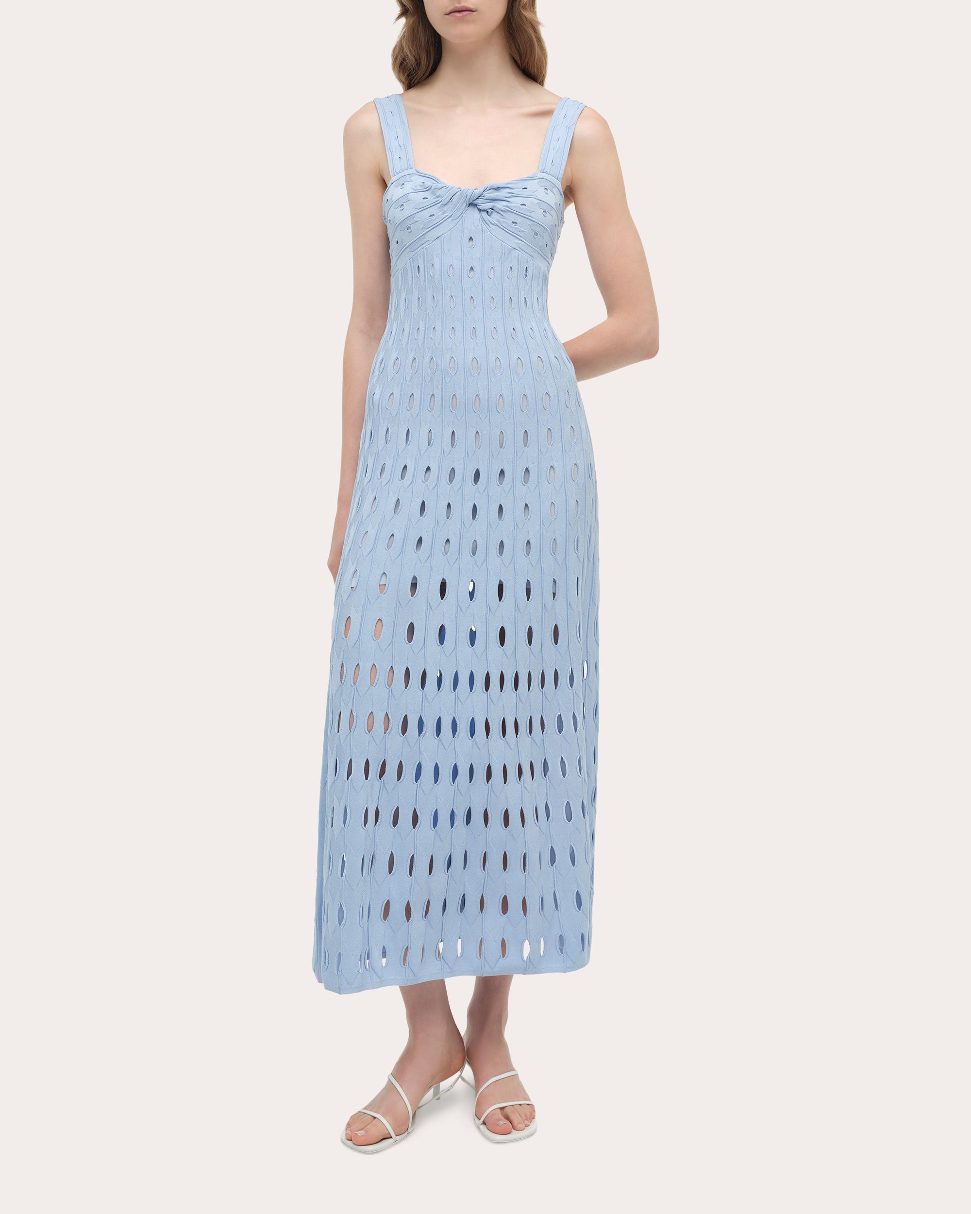 Christina Eyelet Knit Midi Dress