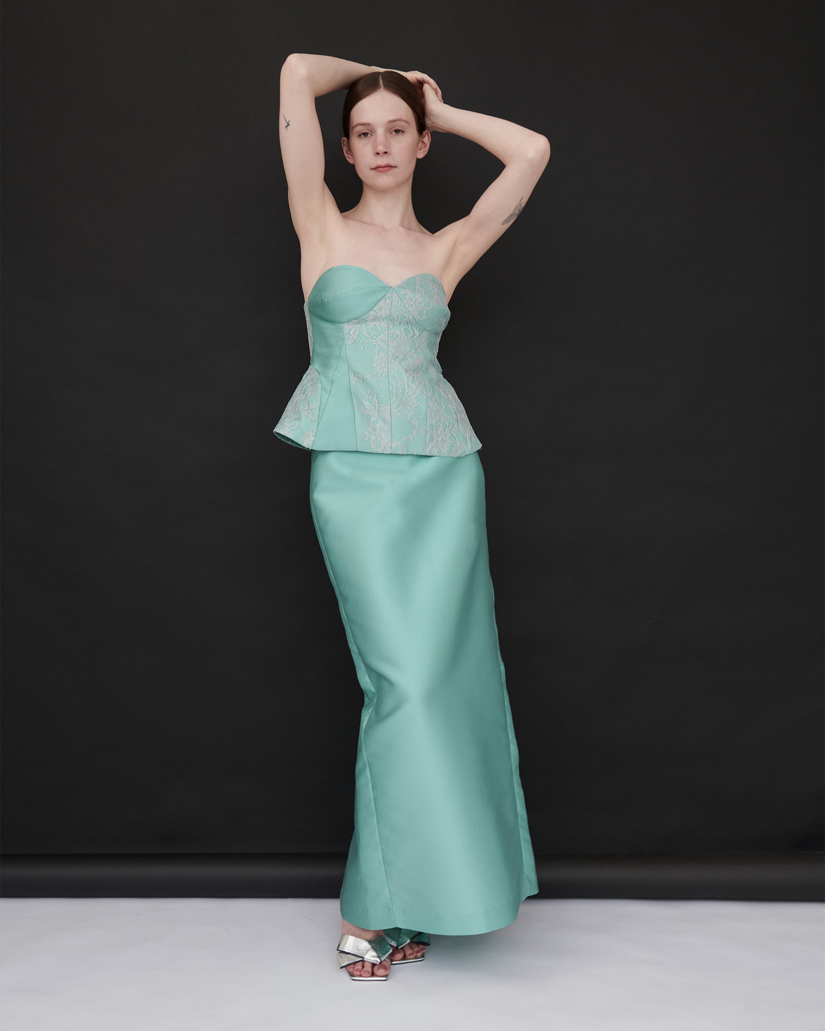 Vicky Satin Lace Bustier Top