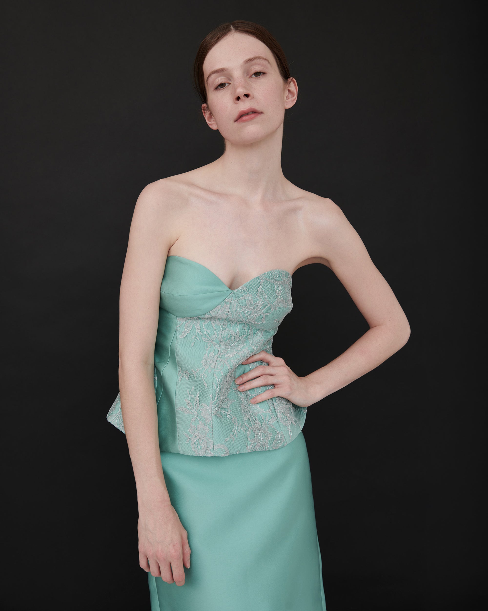 Vicky Satin Lace Bustier Top