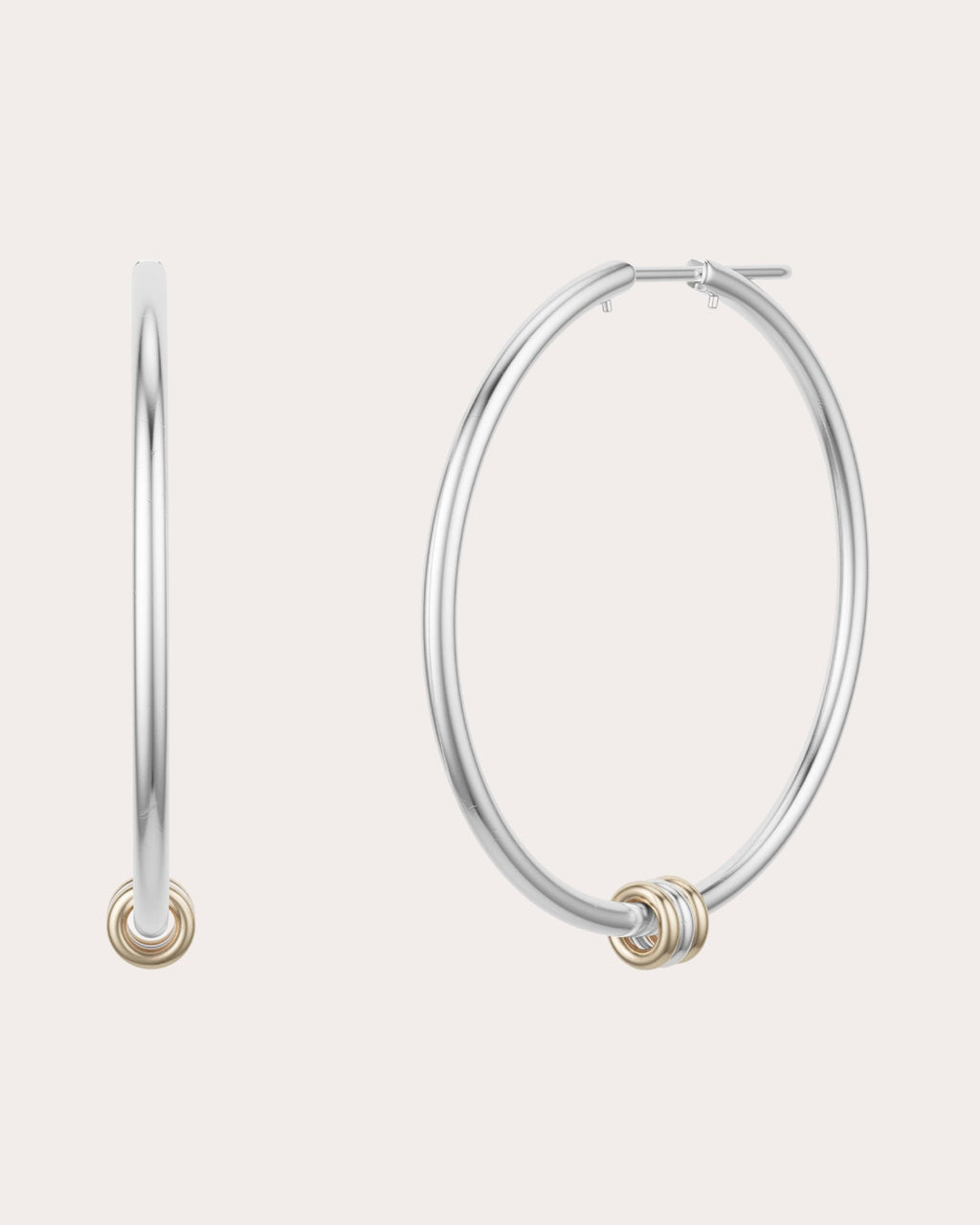18k Gold Two-Tone Pegasus Hoop Earrings