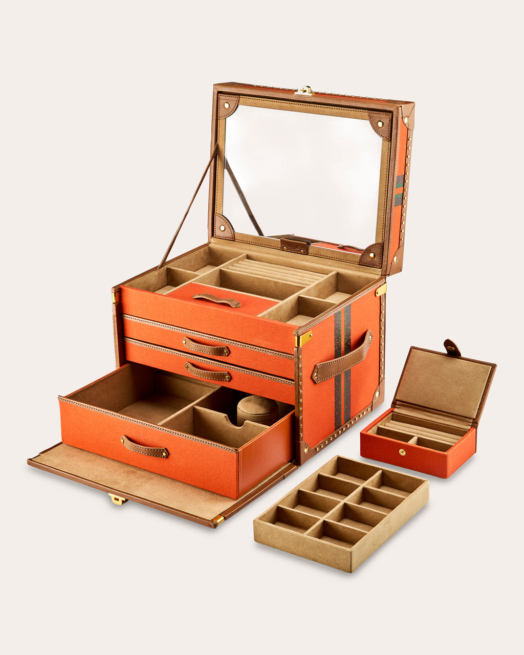 Ida Trunk Canvas Jewelry Box