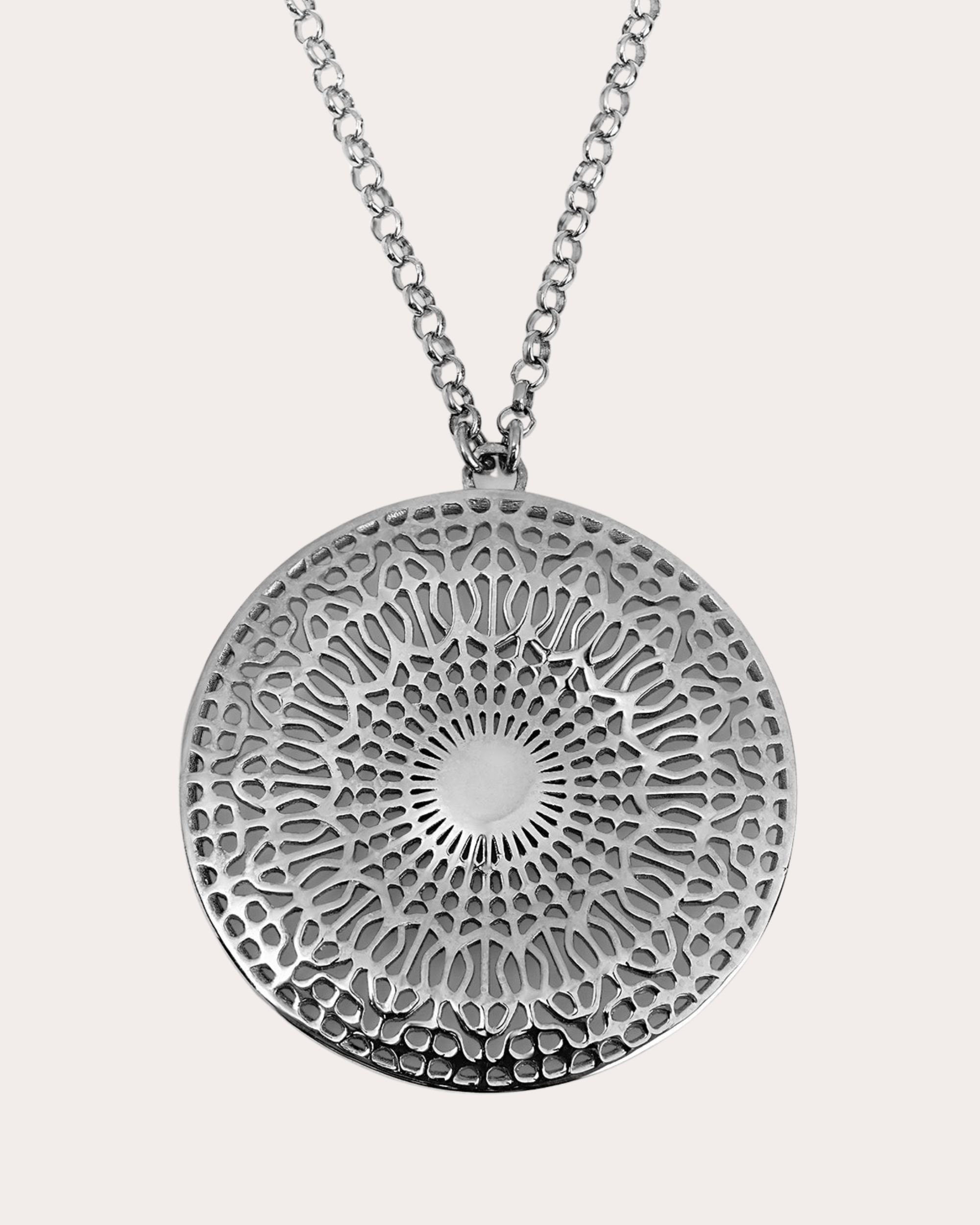 14k White Gold 432Hz Pendant Necklace