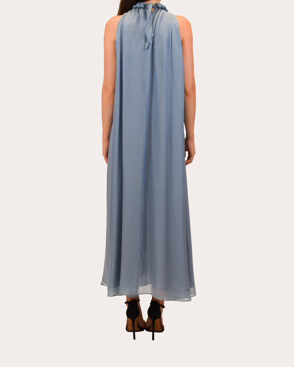 Dany Gathered Silk Chiffon Midi Dress