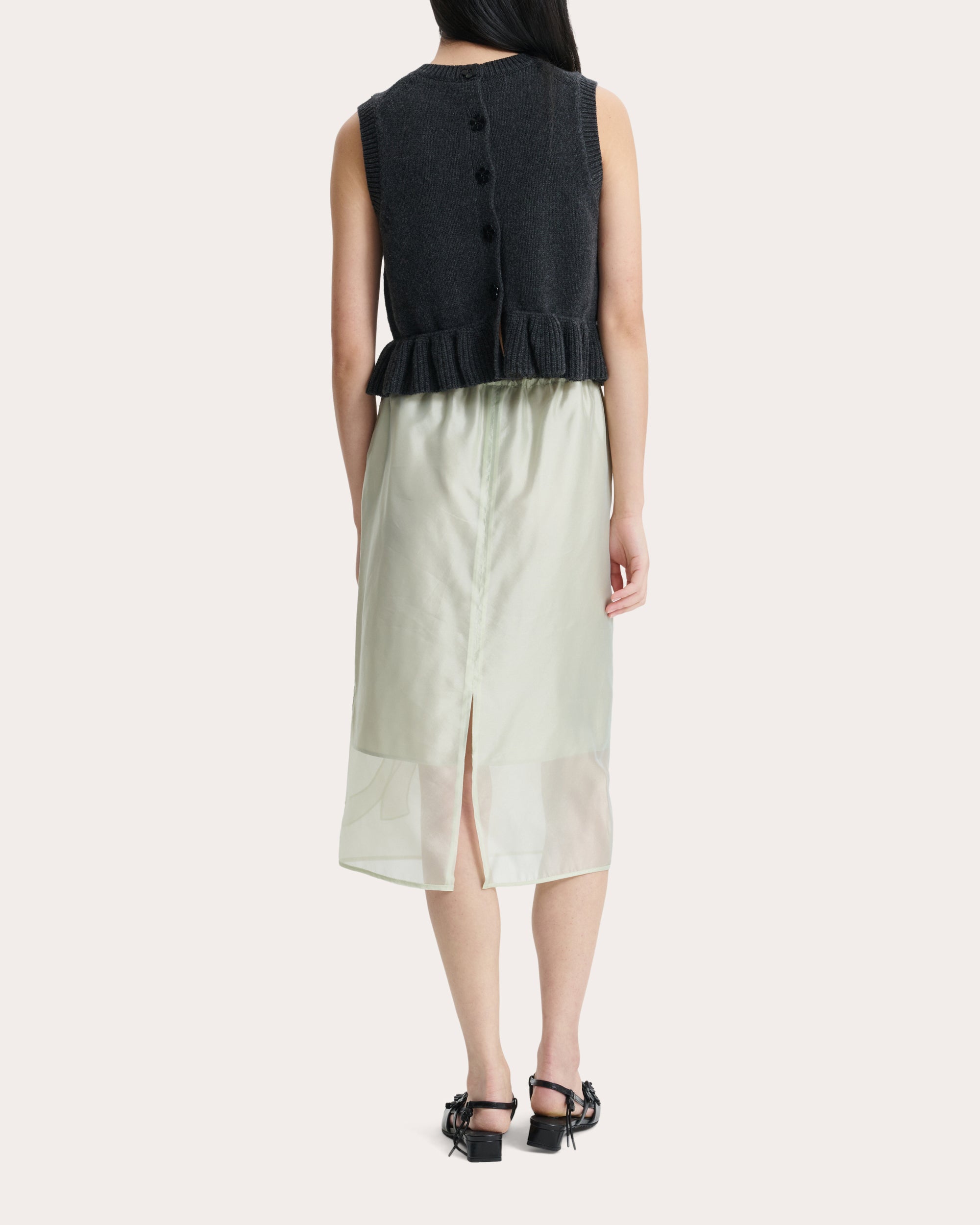 Bill Cashmere Ruffle Sleeveless Sweater