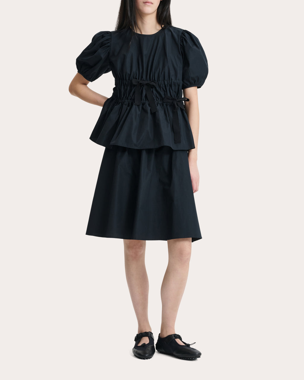 Freya Poplin Gathered Peplum Top