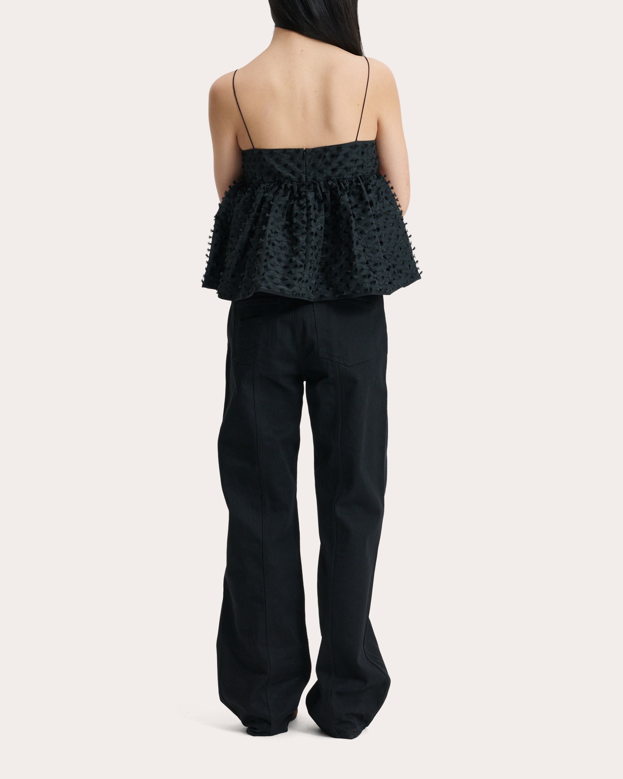 Babette Fiamma Fil-Coupé Peplum Top