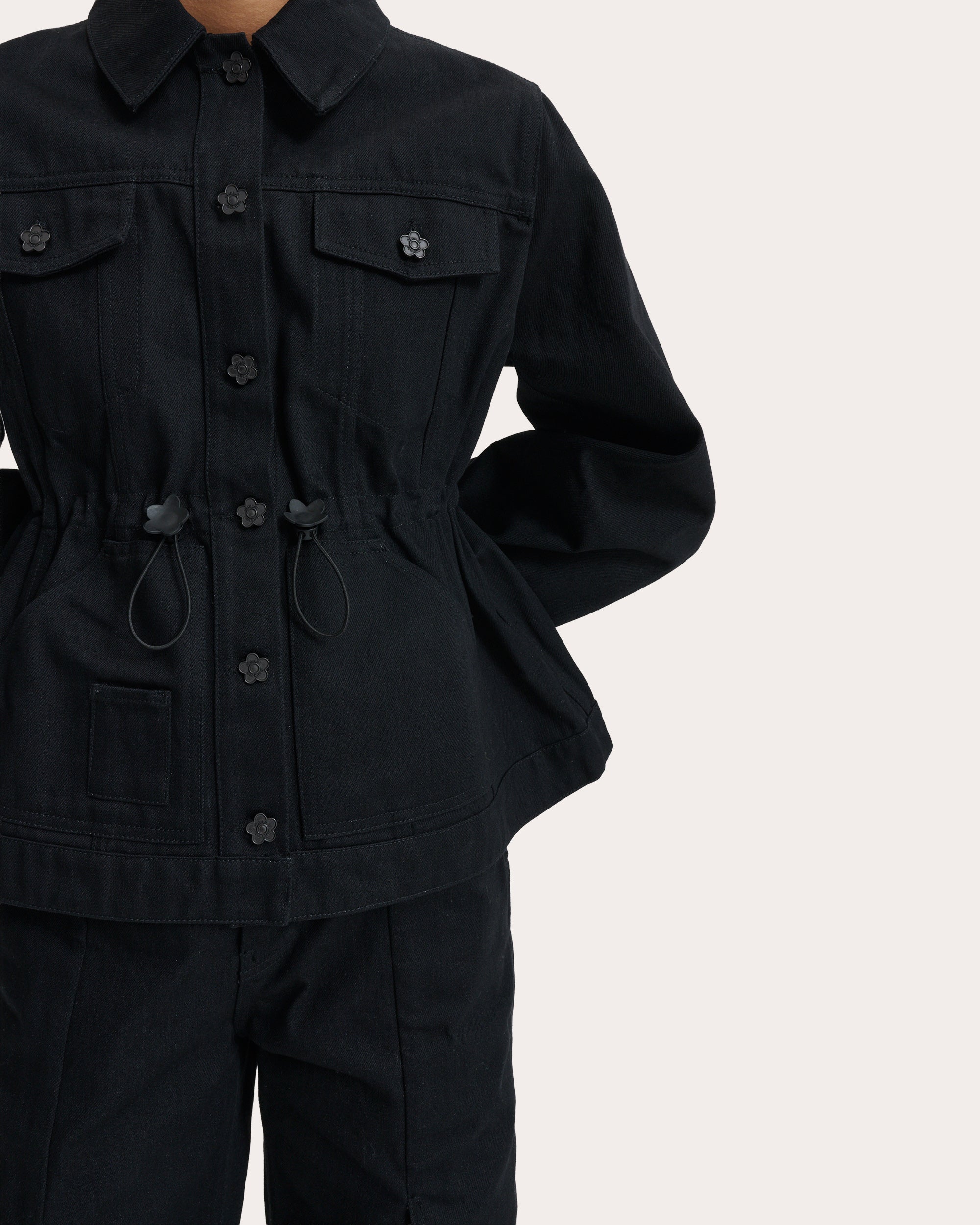Candida Drawcord Peplum Denim Jacket