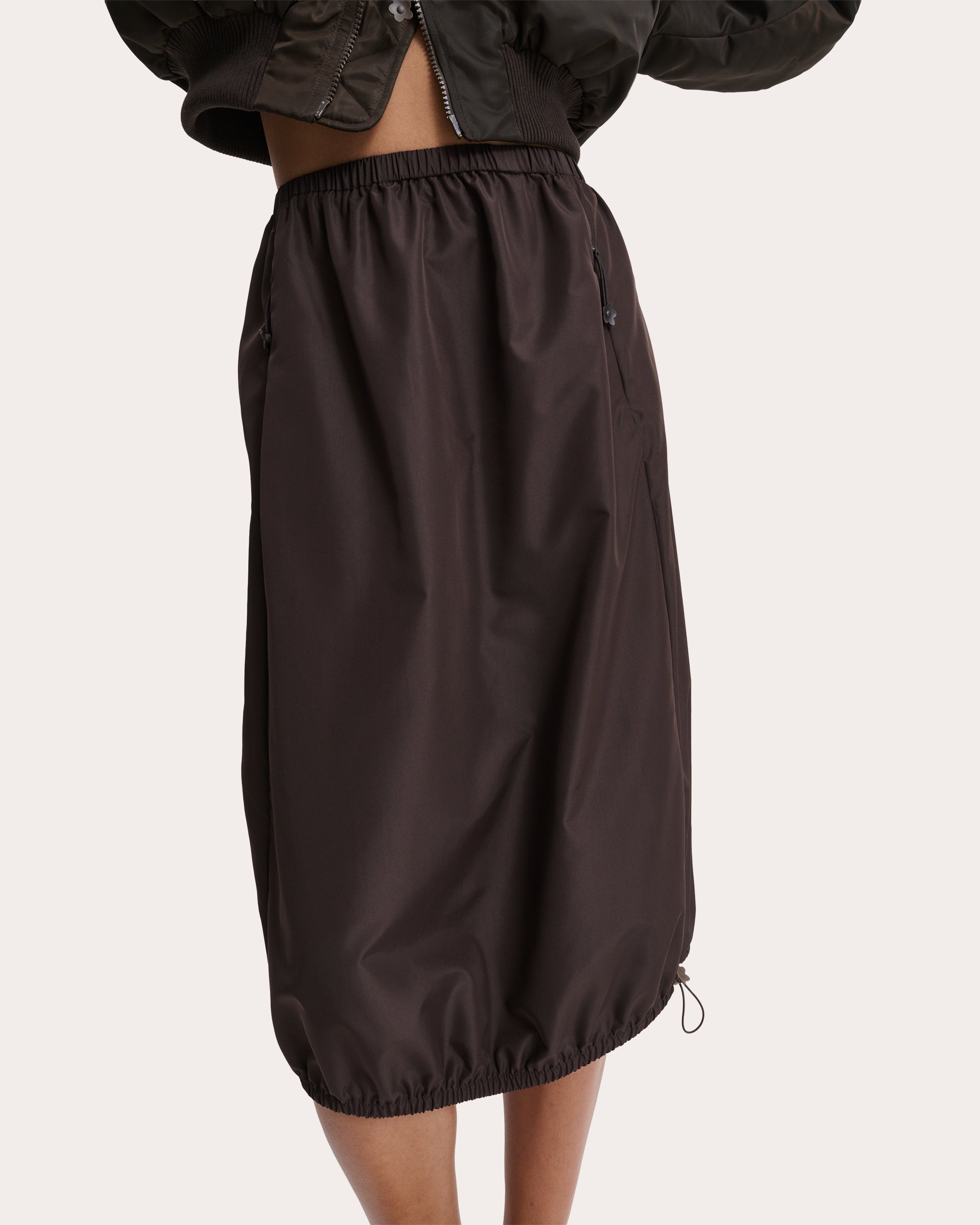 Fie Faille Drawcord Midi Skirt