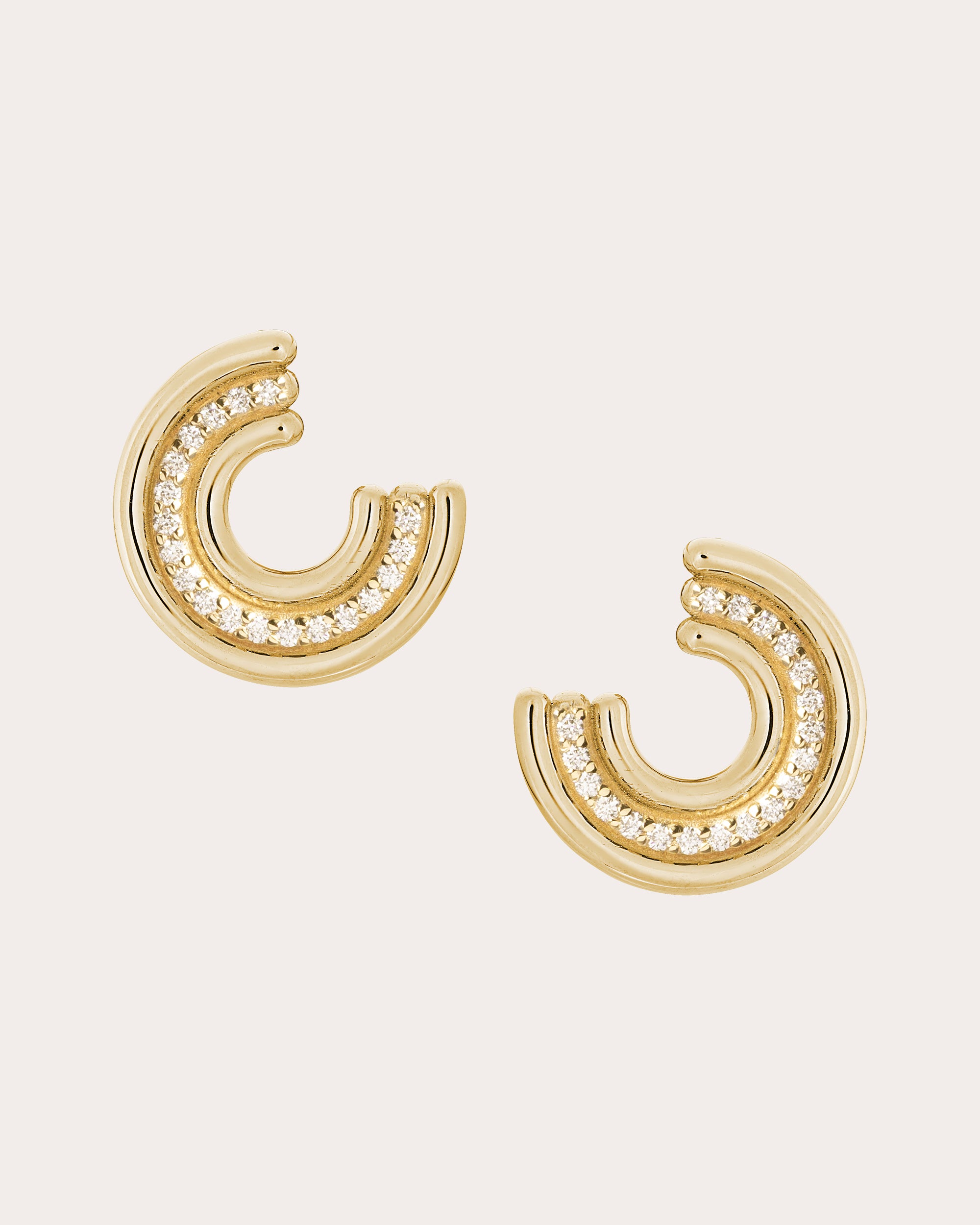Diamond & 14k Gold Midi Revival Stud Earrings