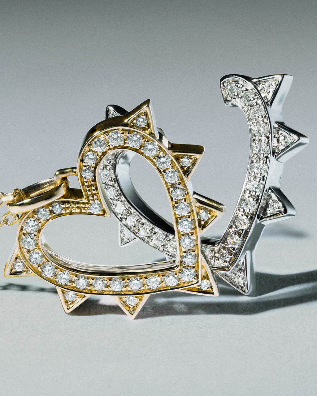 Diamond & 18k Gold Rockaway Heart Drop Earring