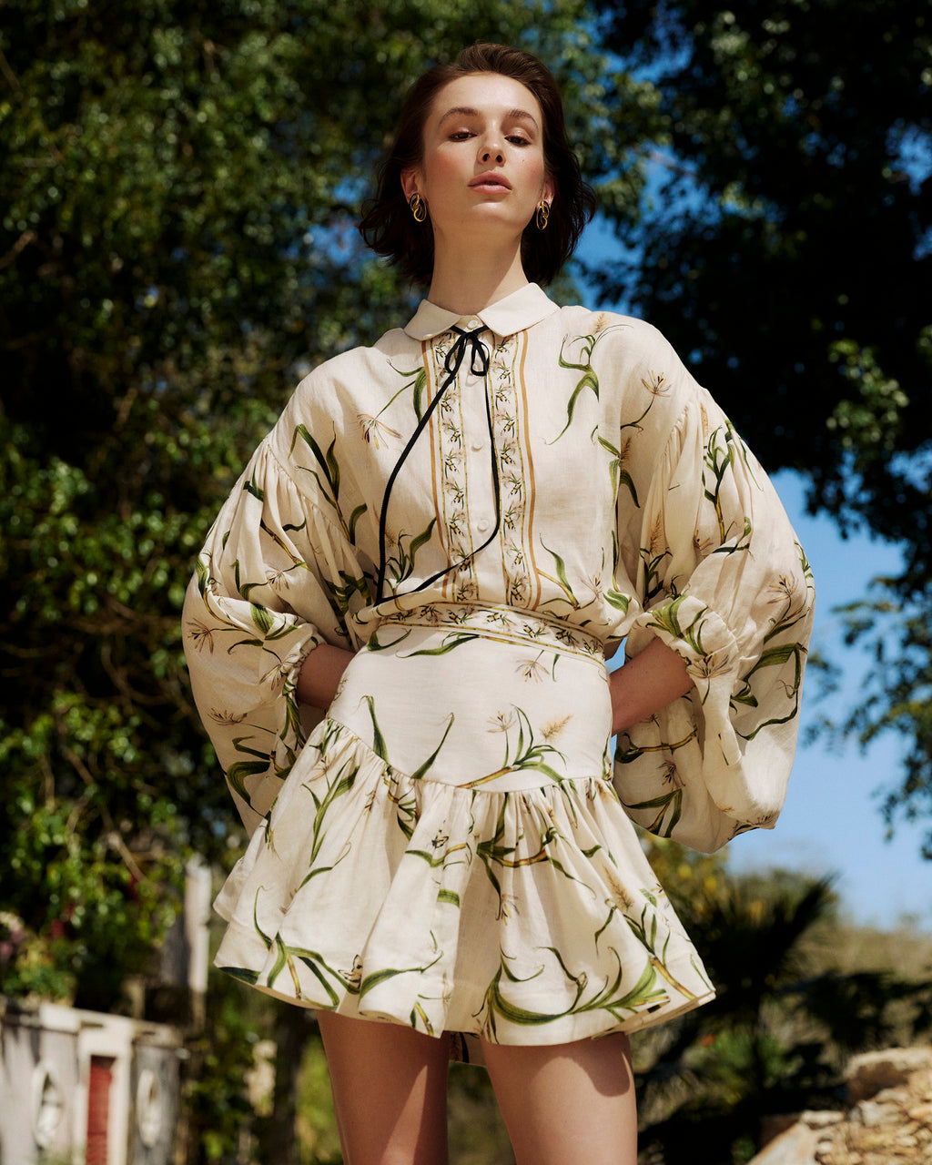 Jacarina Azucar Gathered Mini Skirt