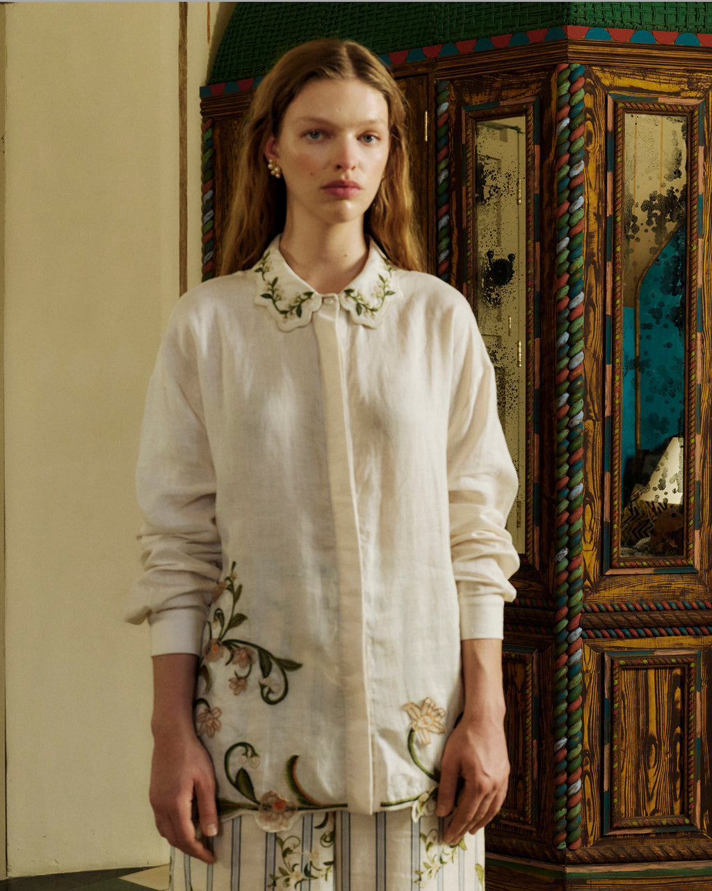 Cecilia Valle Embroidered Linen Shirt