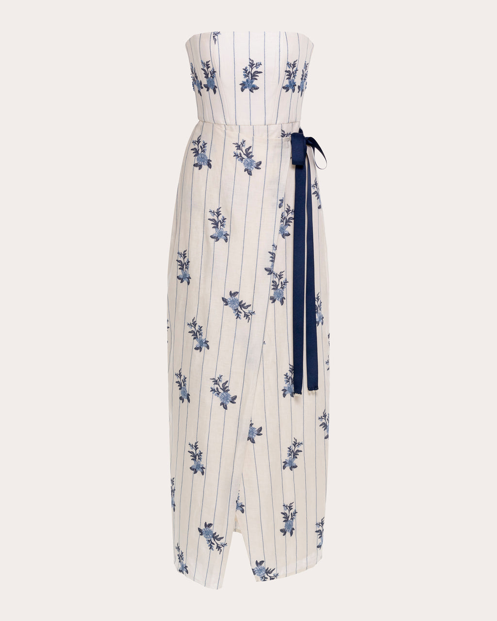 Cinefila Valle Embroidered Linen Maxi Dress