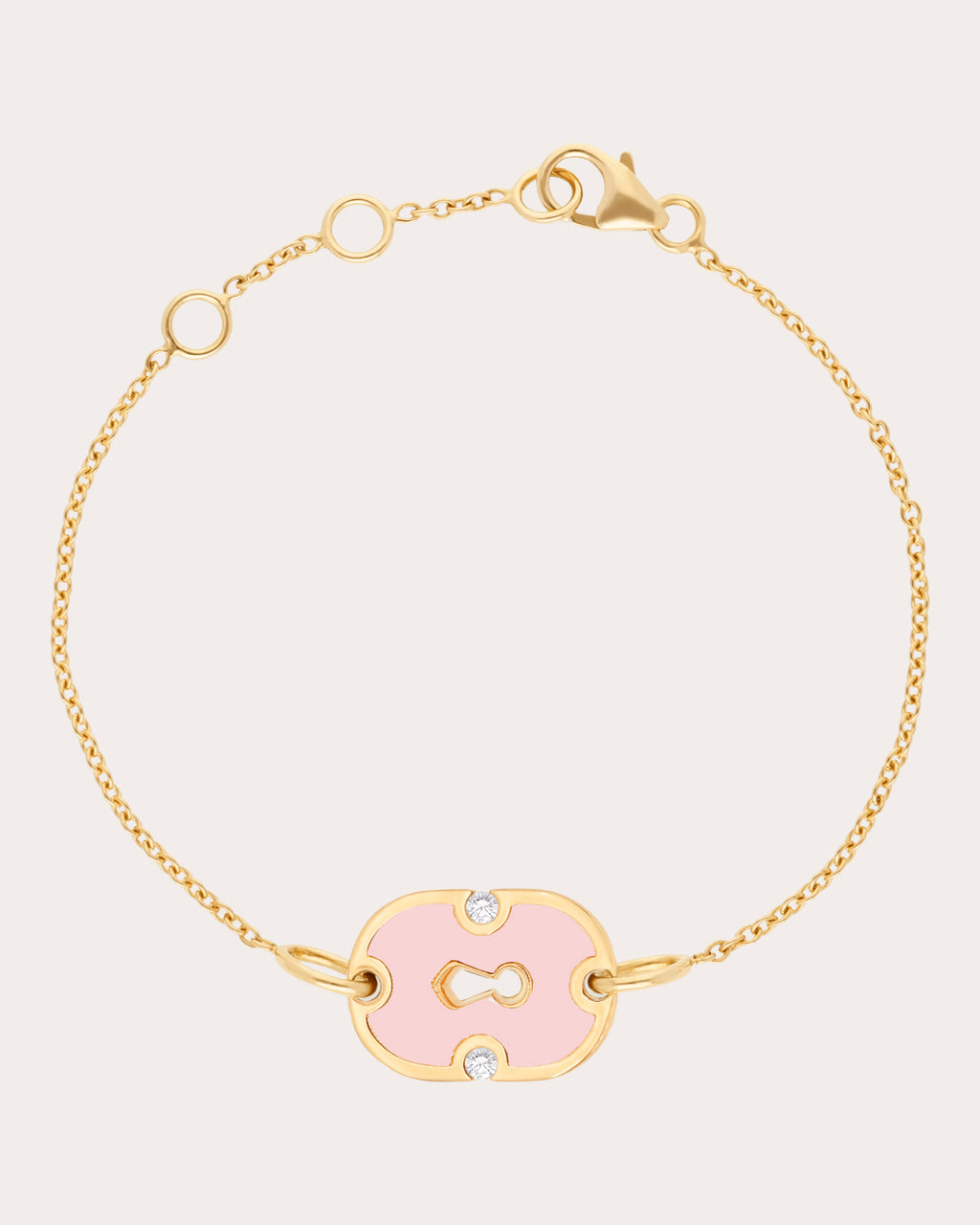 Pink Ceramic & Diamond 18k Gold Unlock Bracelet