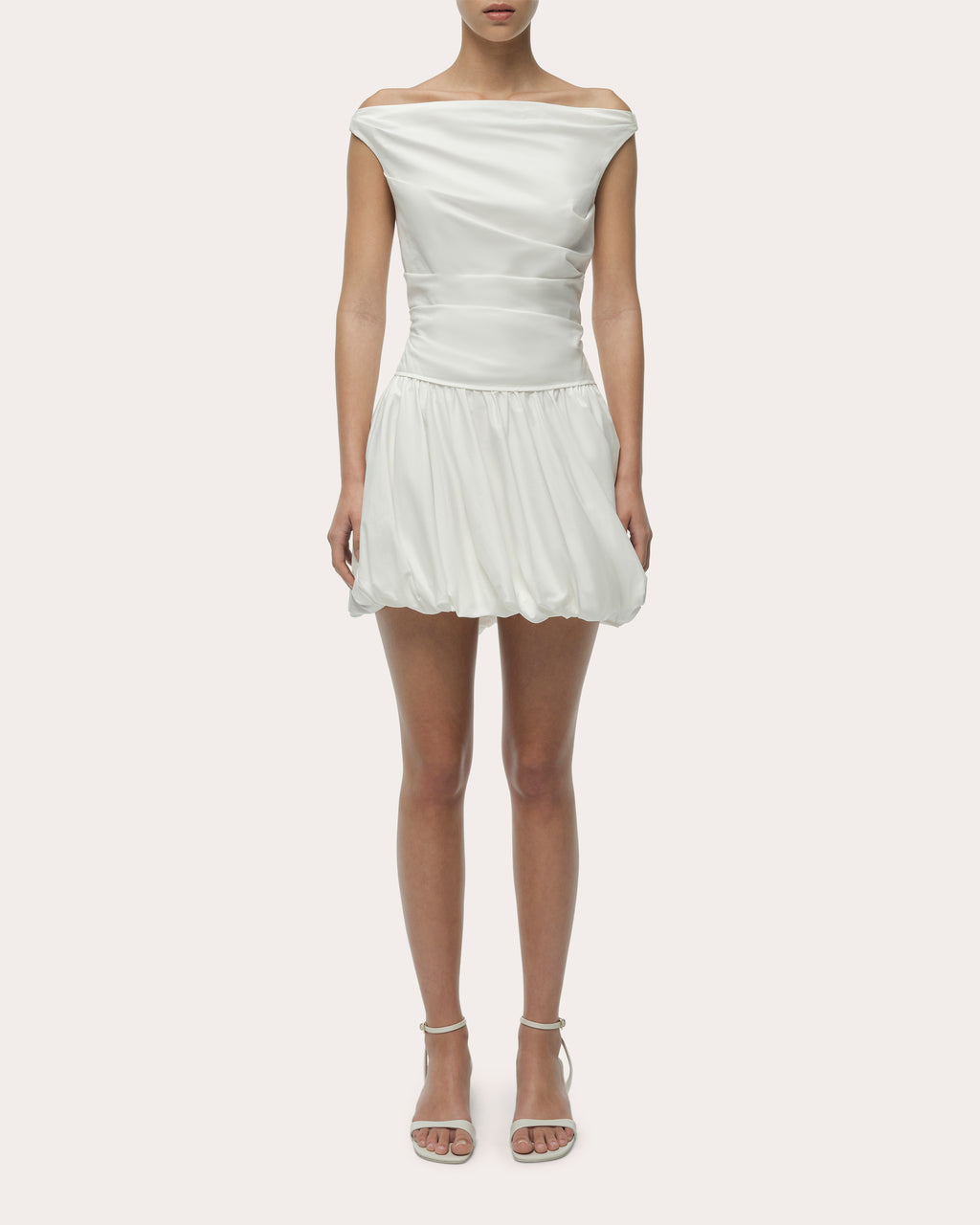 Salina Poplin Boatneck Bubble Mini Dress