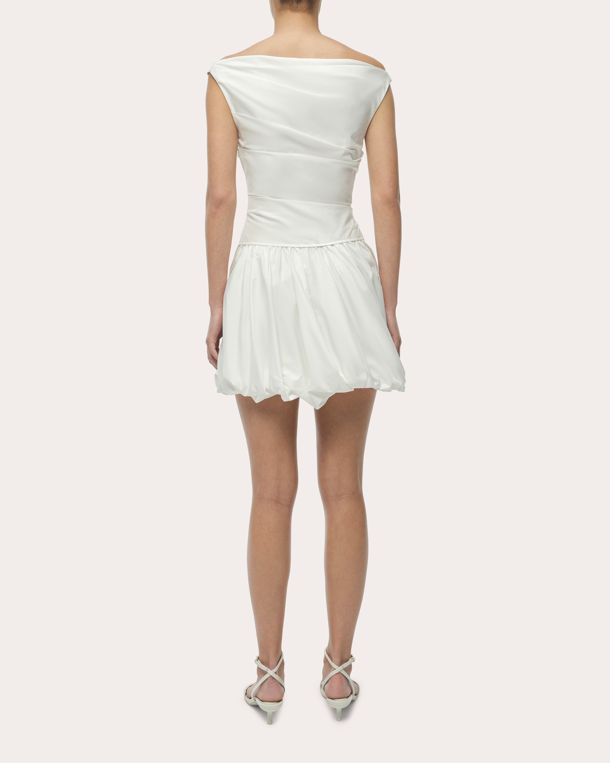 Salina Poplin Boatneck Bubble Mini Dress
