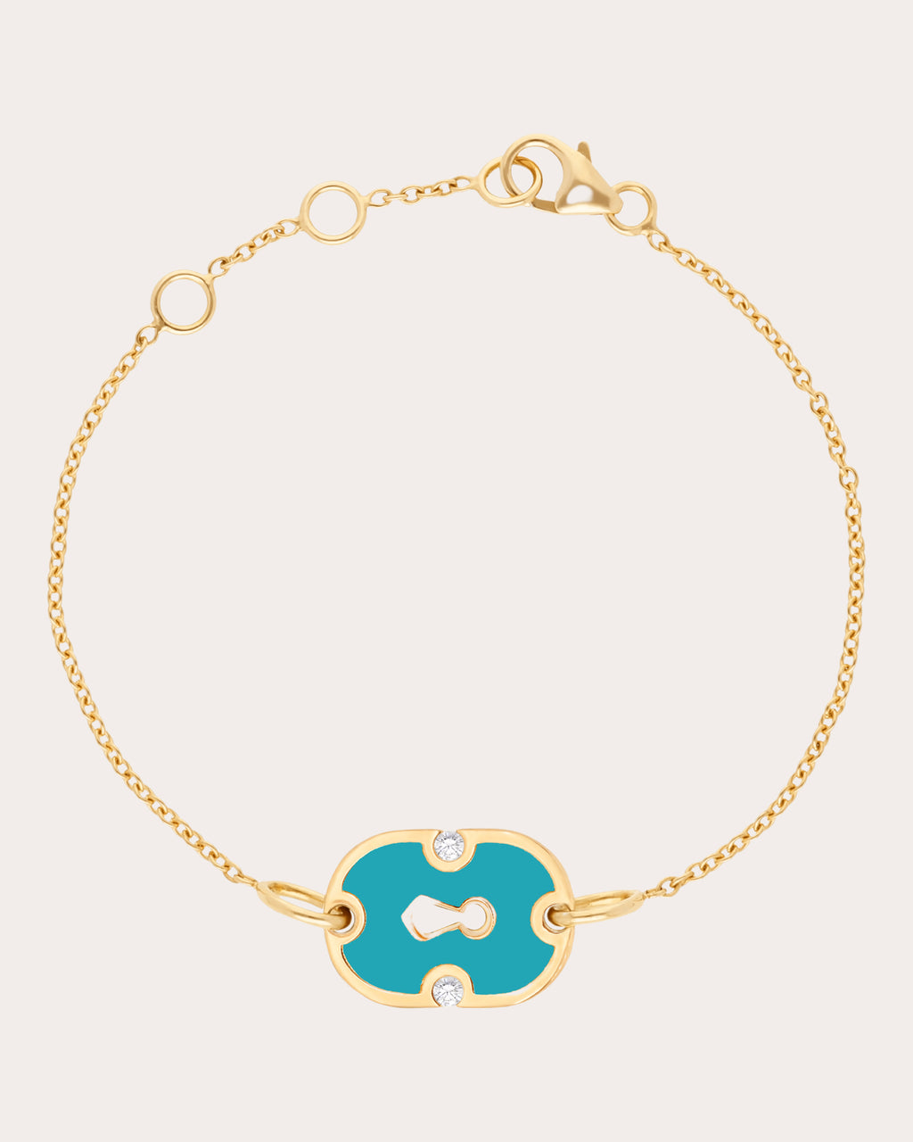 Cyan Ceramic & Diamond 18k Gold Unlock Bracelet