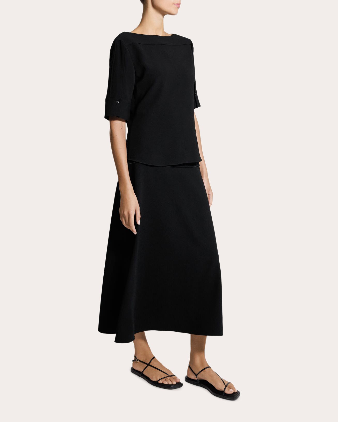 Admiral Crepe Seamed Boatneck Top