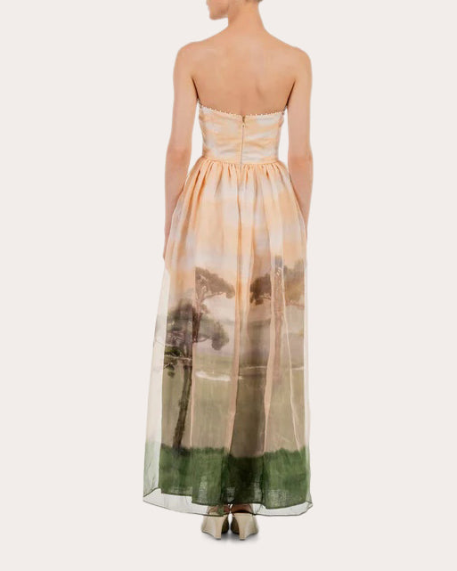 Tonia Paraíso Linen Bustier Maxi Dress