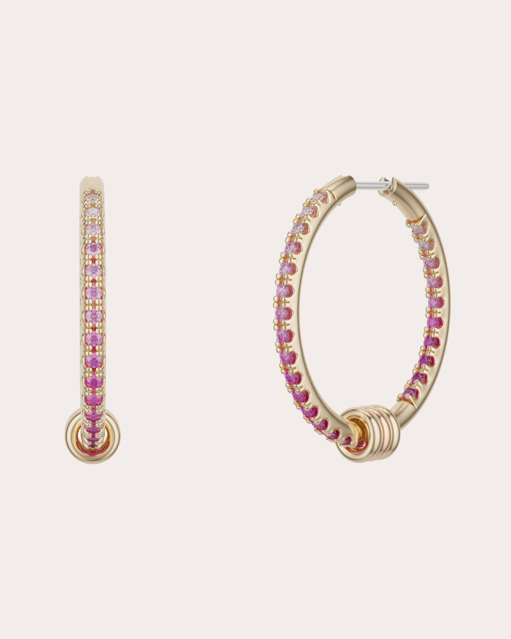 Pink Sapphire & 18k Gold Argo Ombré Hoop Earrings