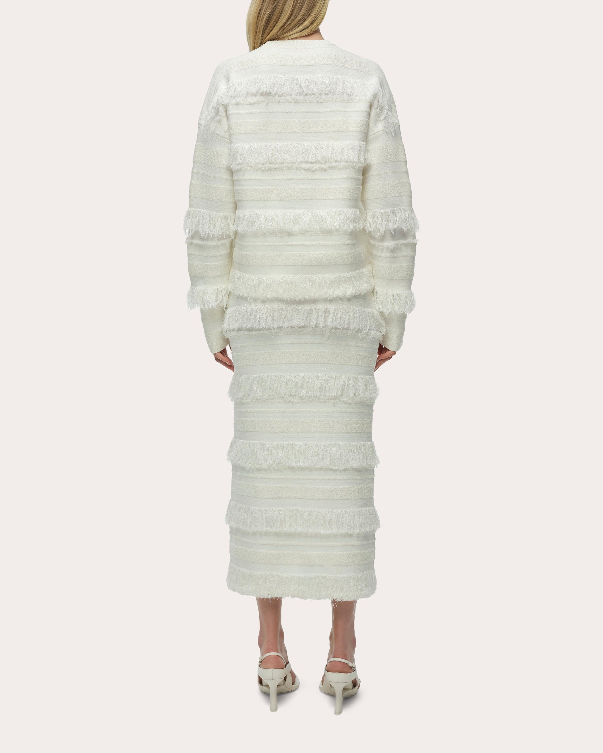 Carrick Stripe Fringe Crewneck Sweater