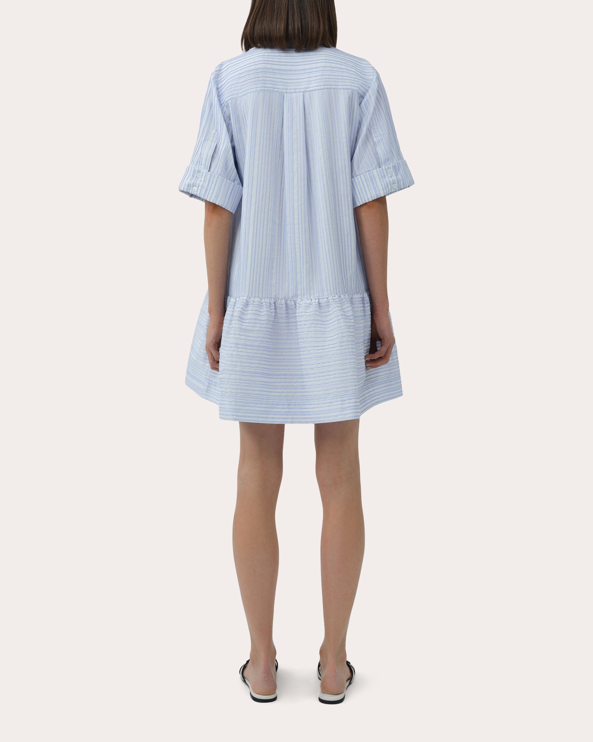 Cris Stripe Drop-Waist Shirt Dress