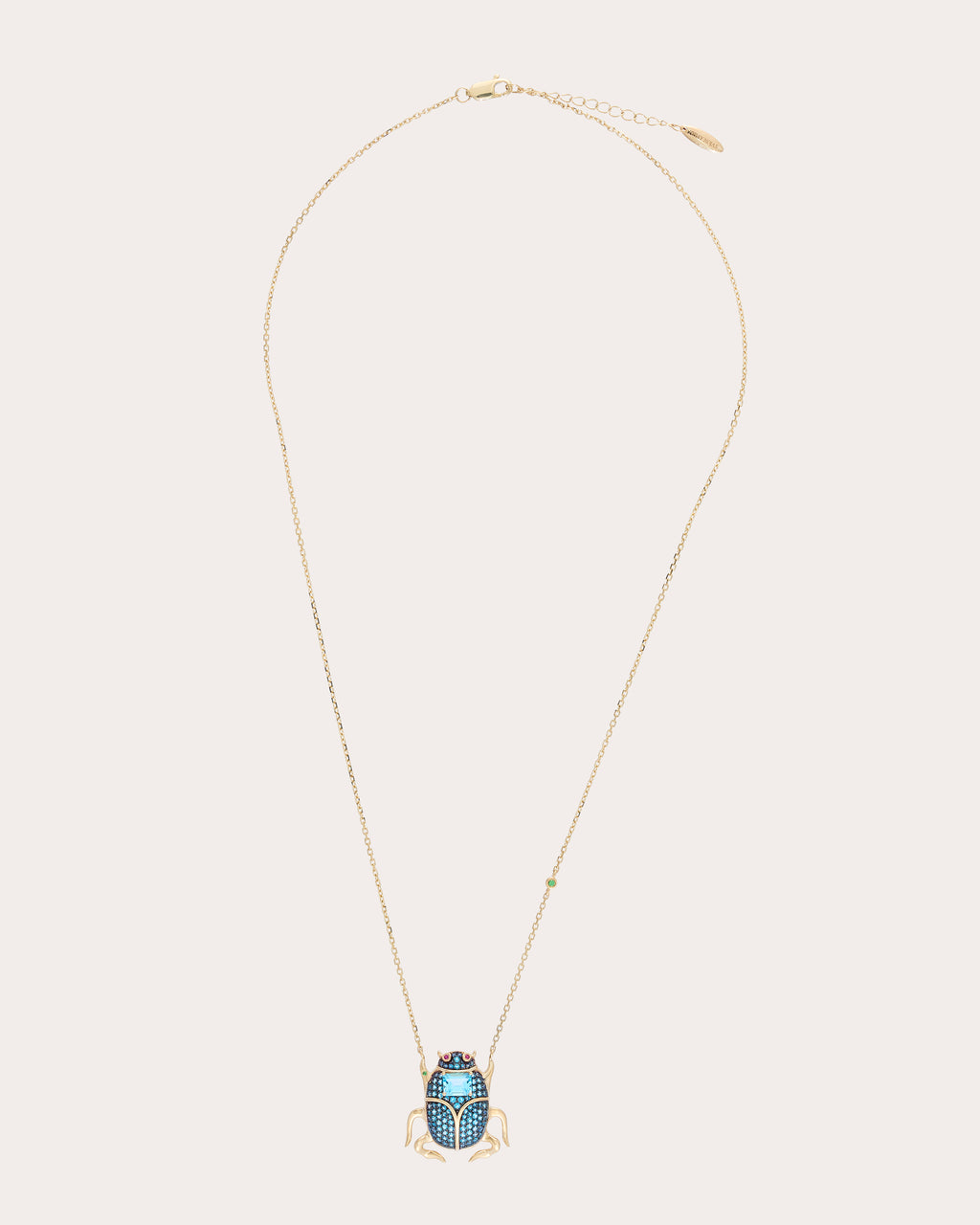 Blue Topaz Delirio Beetle Pendant Necklace