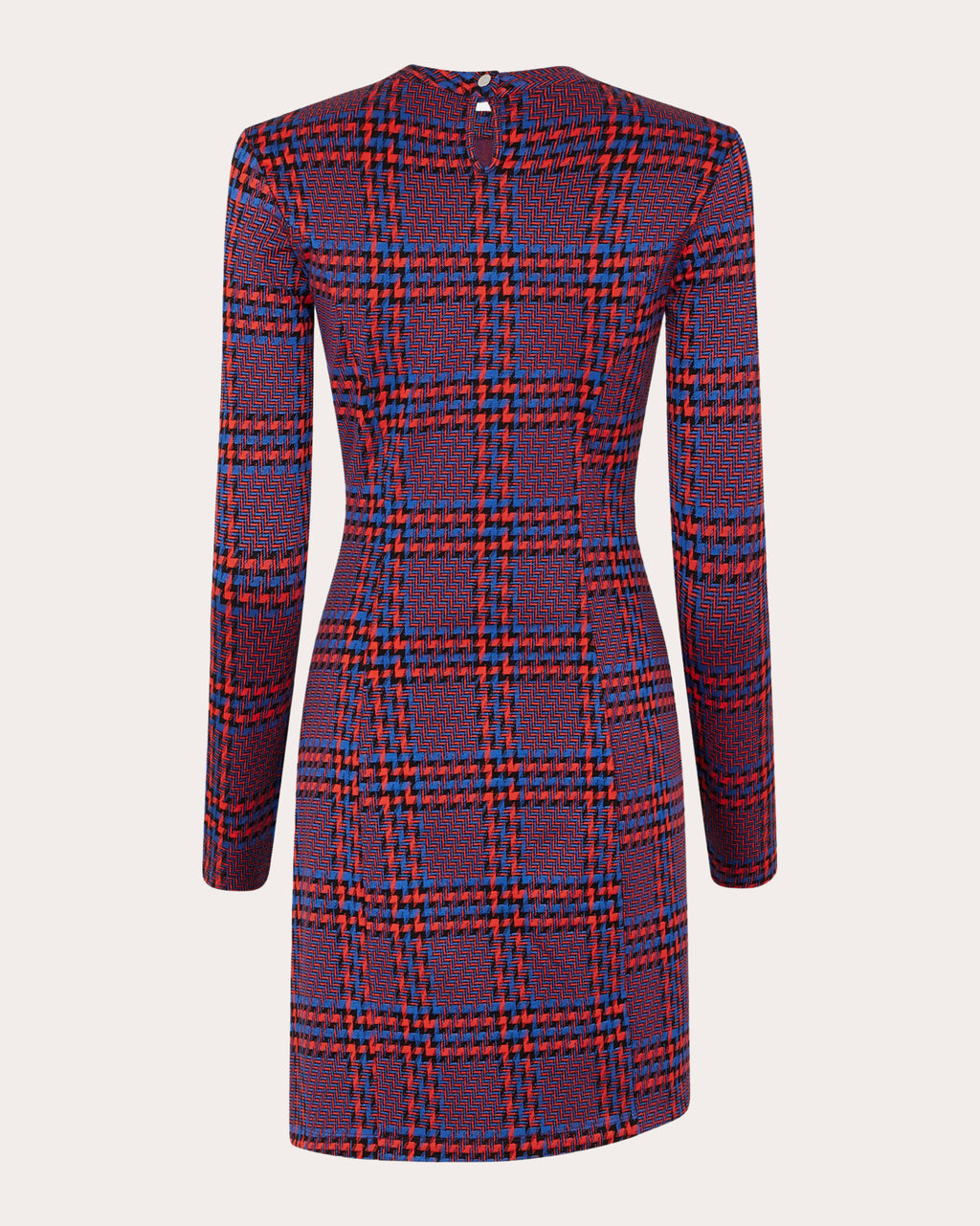 Plaid Crepe Gathered Button Mini Dress