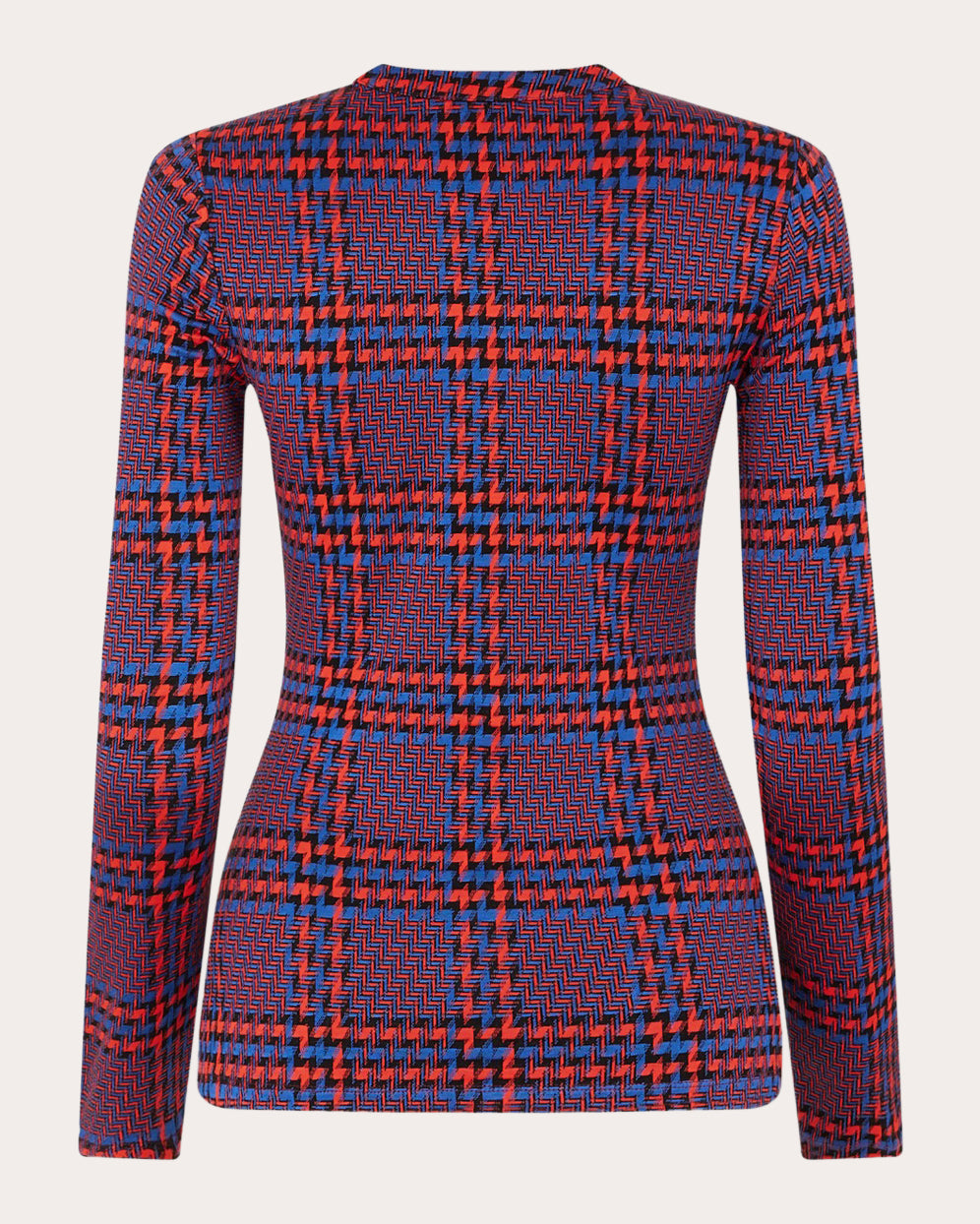 Plaid Crepe Gathered Button Top