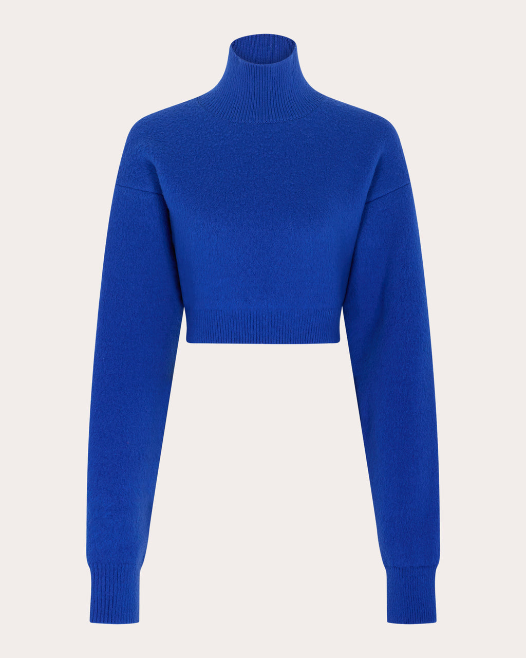 Chain-Embellished Cropped Brushed-Wool Sweater