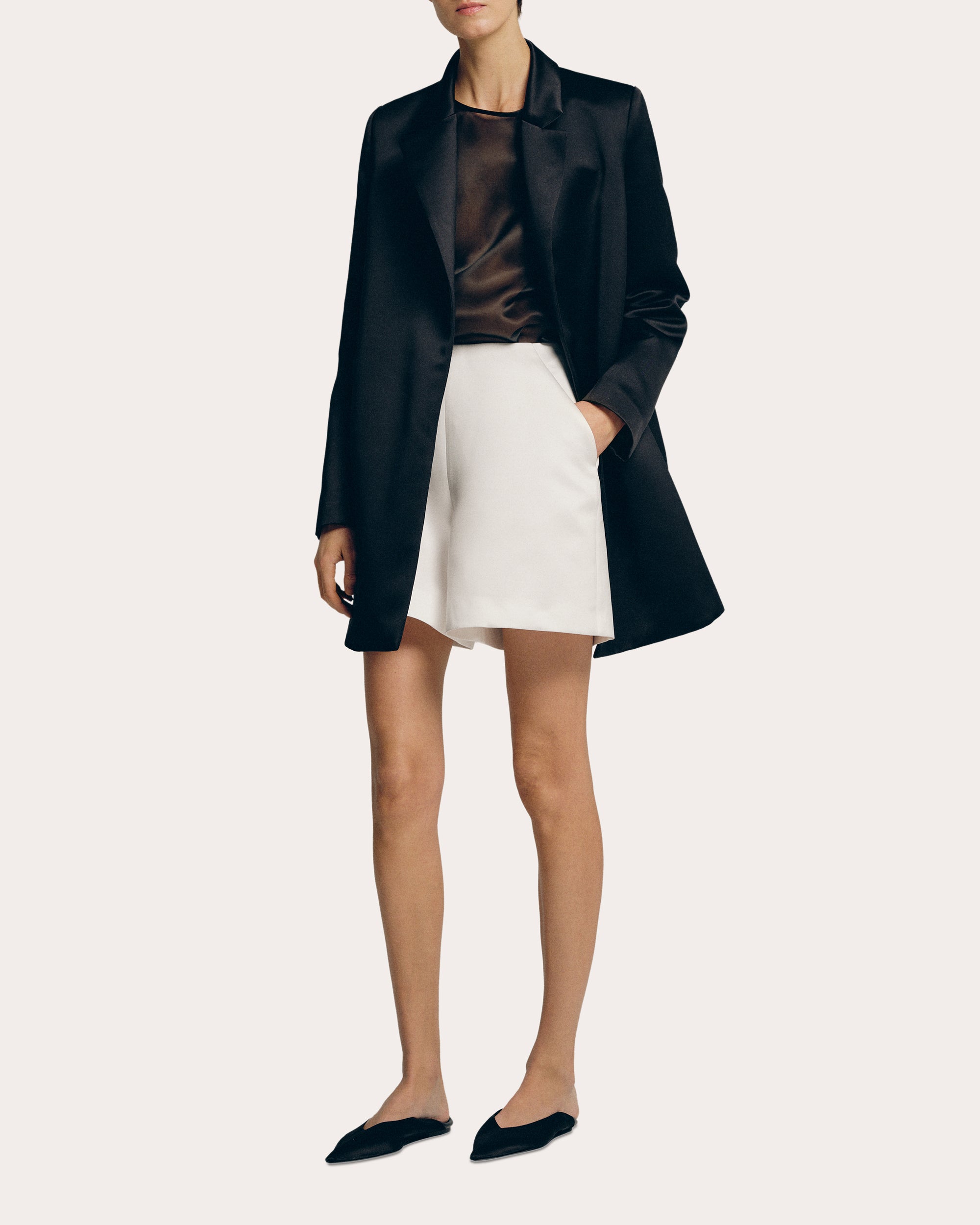 Duchesse Satin High-Rise Shorts