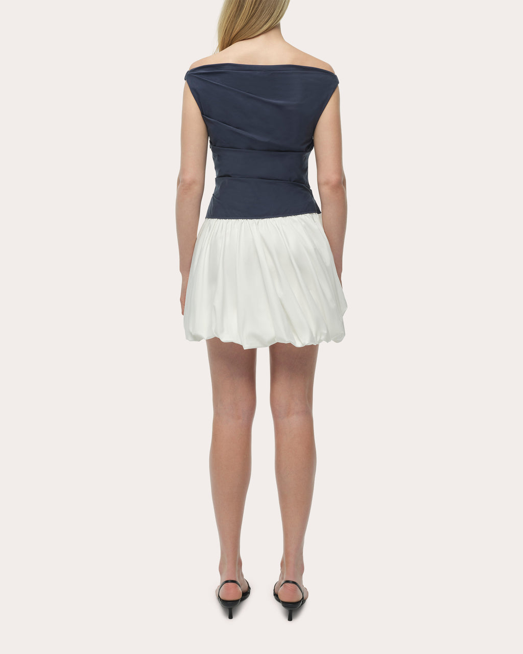 Salina Poplin Boatneck Bubble Mini Dress
