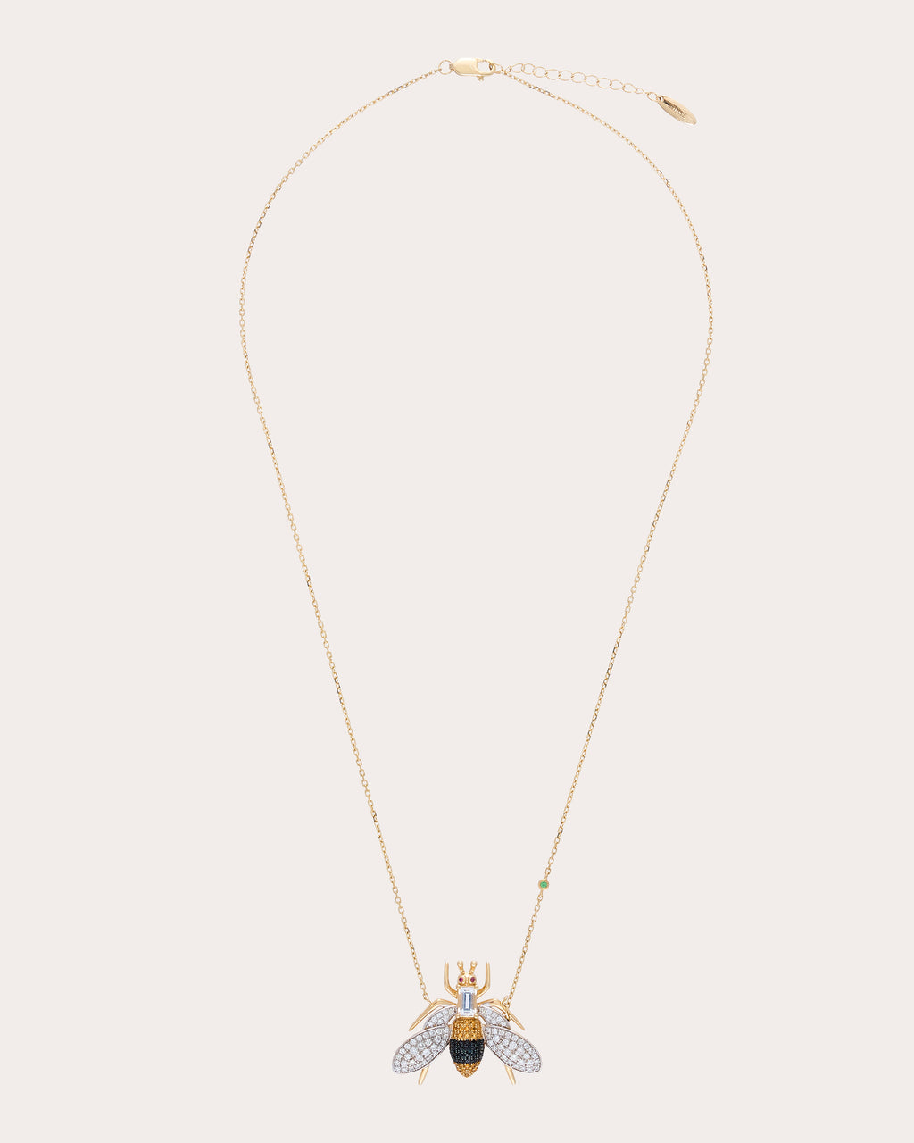 Yellow Topaz & Onyx Véspula Pendant Necklace